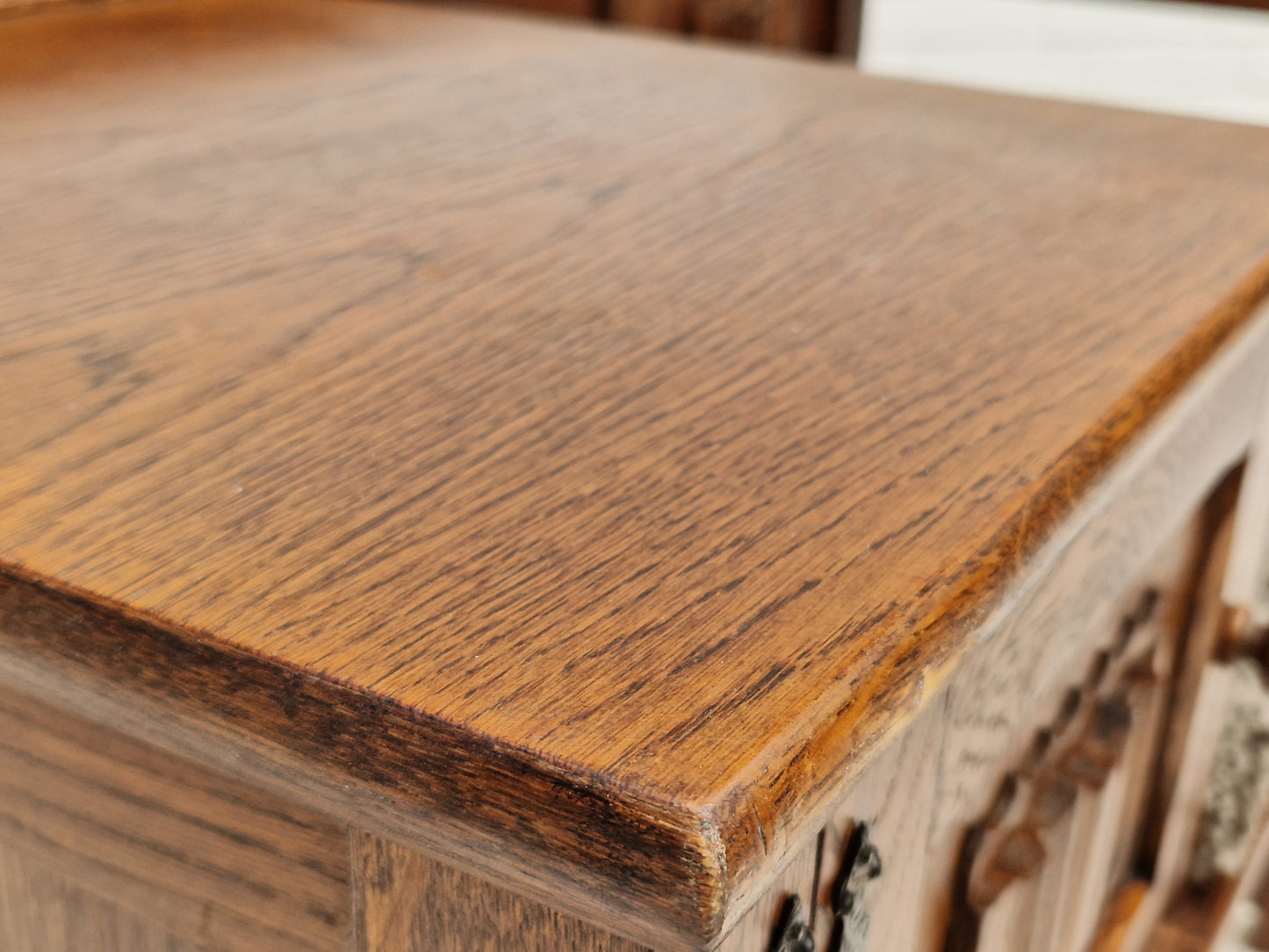 1950s, Scandinavian design, seater dresser, oak wood, sheepskin.