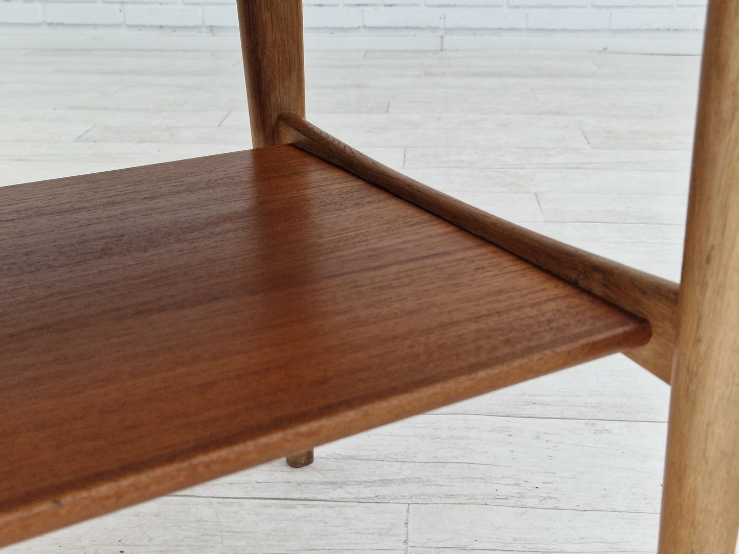 1970s, Danish design, folding sofa table, teak wood and oak wood.