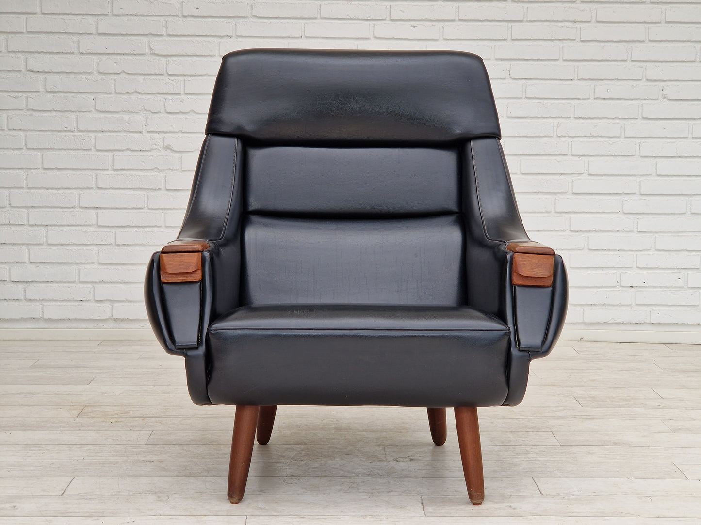 1970s, Danish design by Henry Walter Klein for Bramin Møbler, armchair in original good condition.