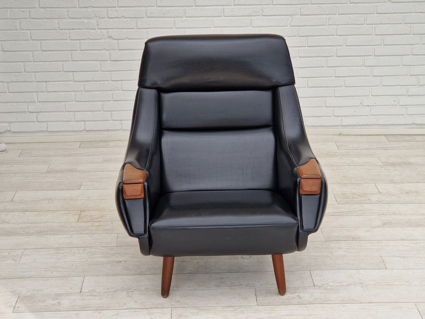 1970s, Danish design by Henry Walter Klein for Bramin Møbler, armchair in original good condition.