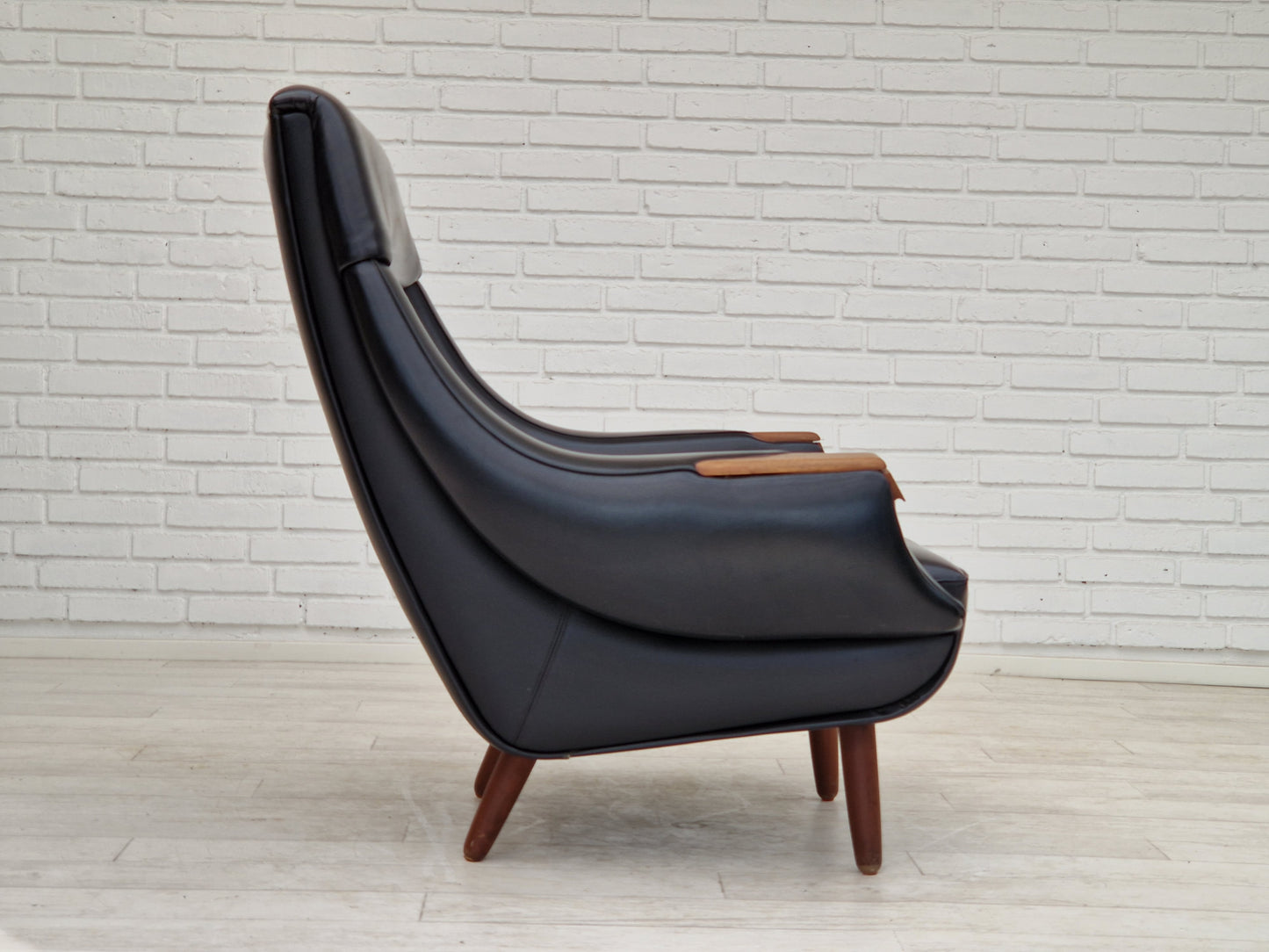 1970s, Danish design by Henry Walter Klein for Bramin Møbler, armchair in original good condition.