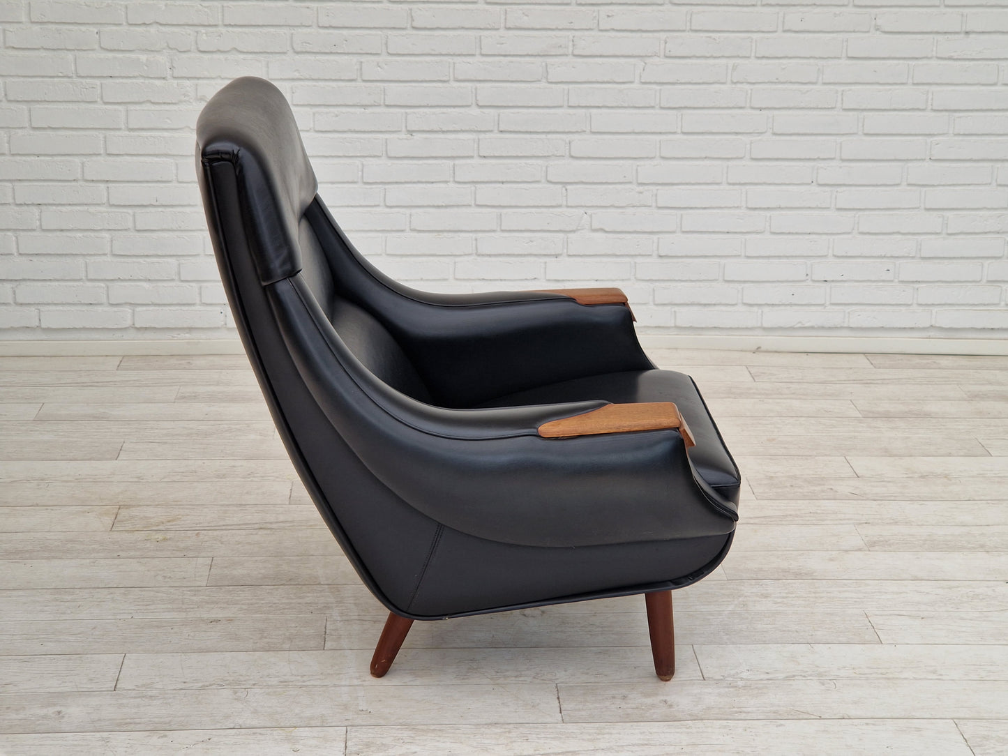 1970s, Danish design by Henry Walter Klein for Bramin Møbler, armchair in original good condition.