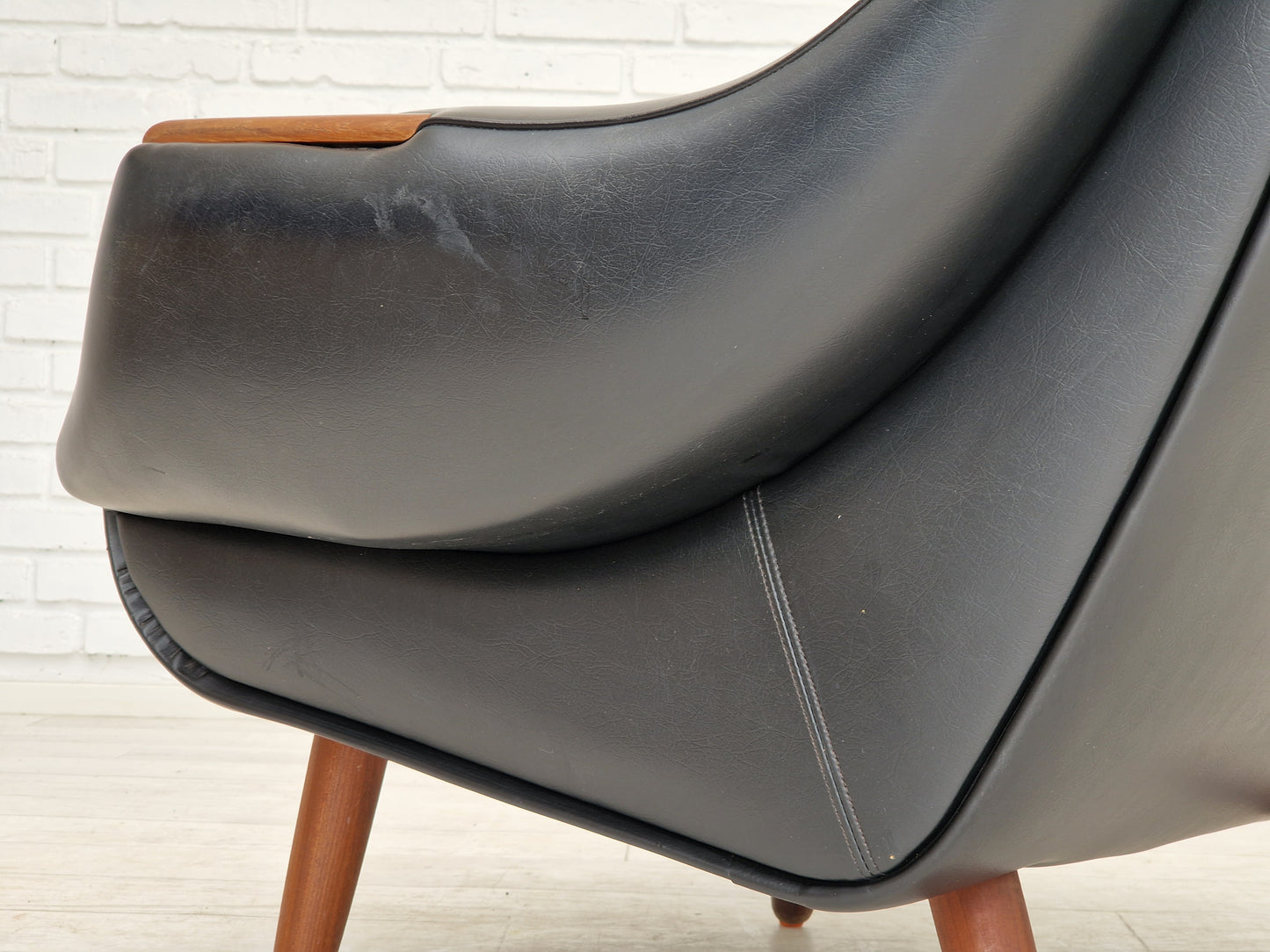 1970s, Danish design by Henry Walter Klein for Bramin Møbler, armchair in original good condition.