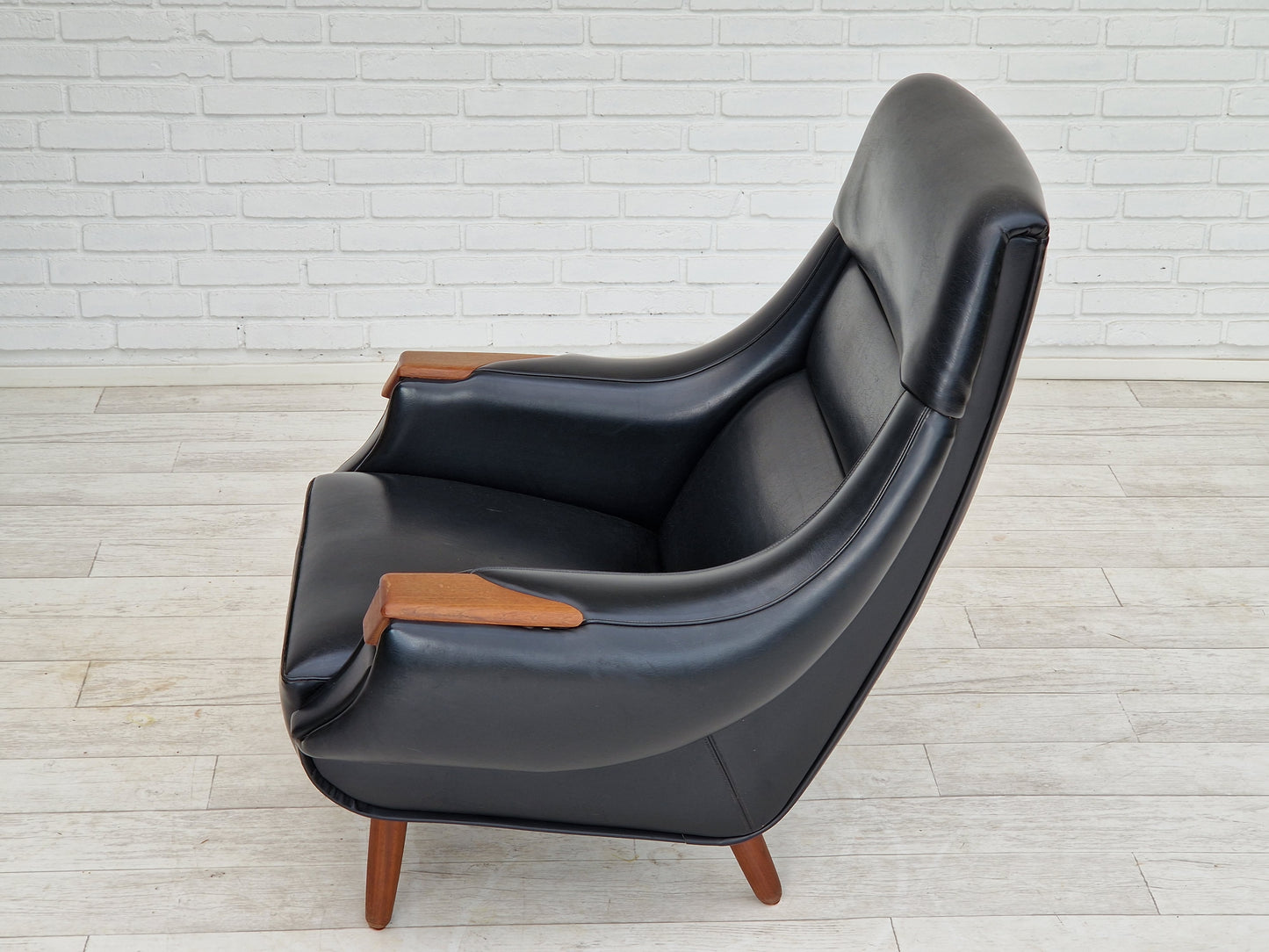 1970s, Danish design by Henry Walter Klein for Bramin Møbler, armchair in original good condition.