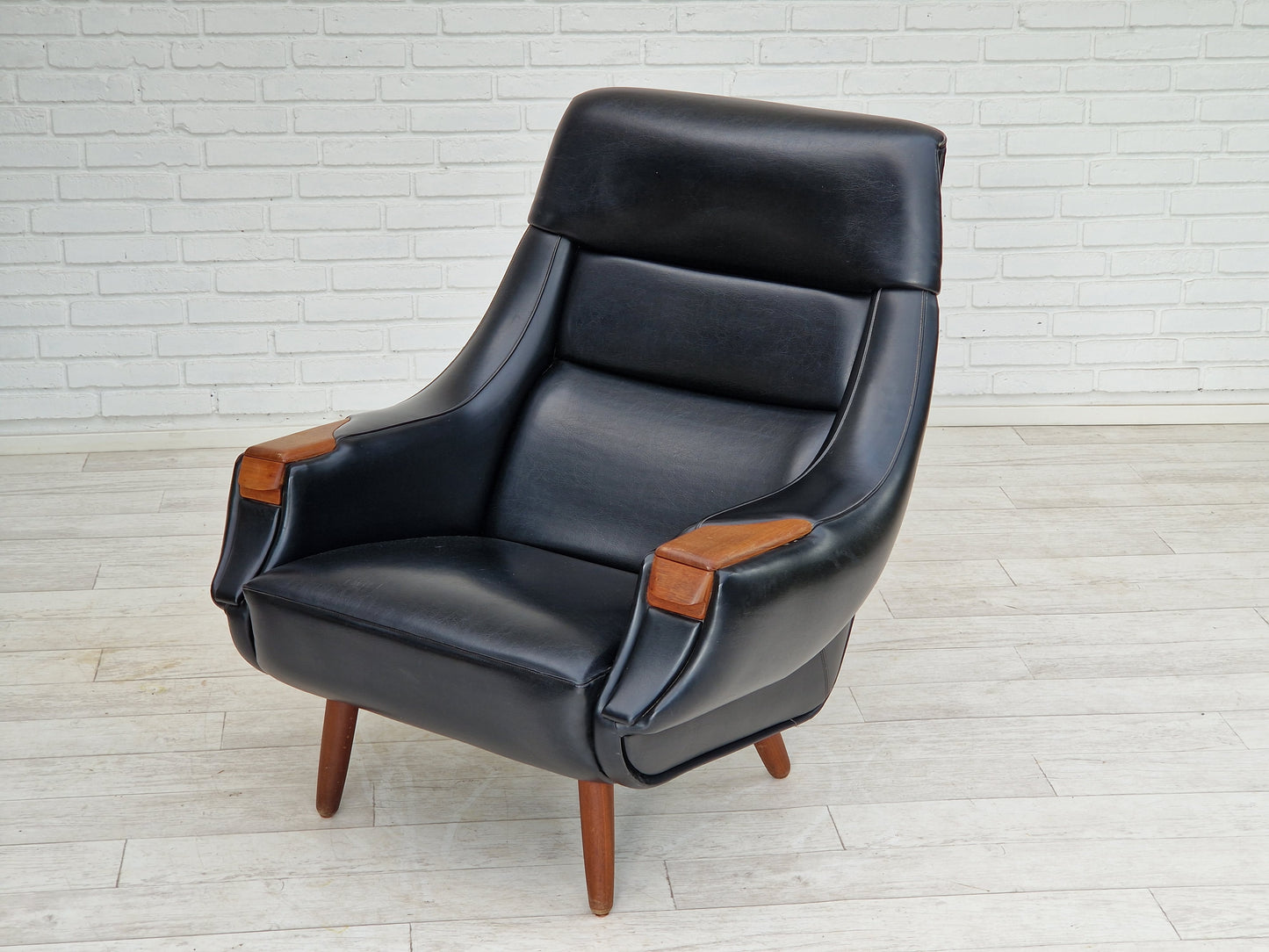 1970s, Danish design by Henry Walter Klein for Bramin Møbler, armchair in original good condition.