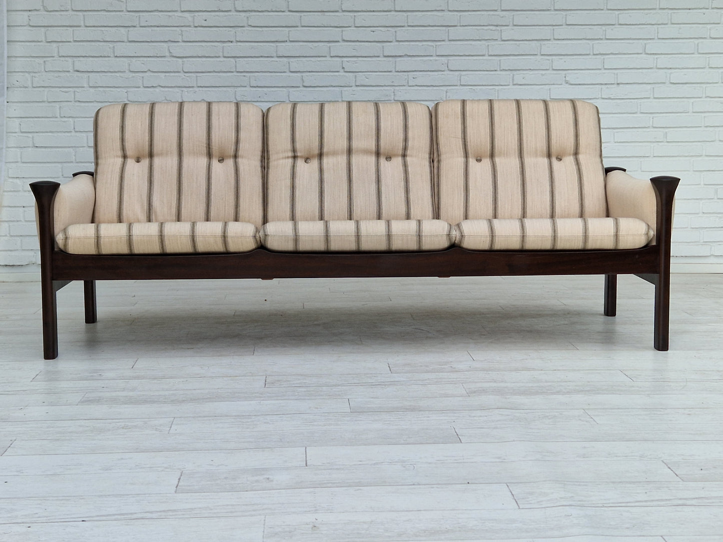 1970s, Danish design by Arne Vodder for Cado Denmark, 3 seater sofa, furniture wool.