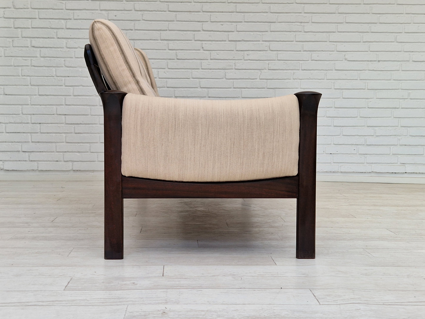 1970s, Danish design by Arne Vodder for Cado Denmark, 3 seater sofa, furniture wool.