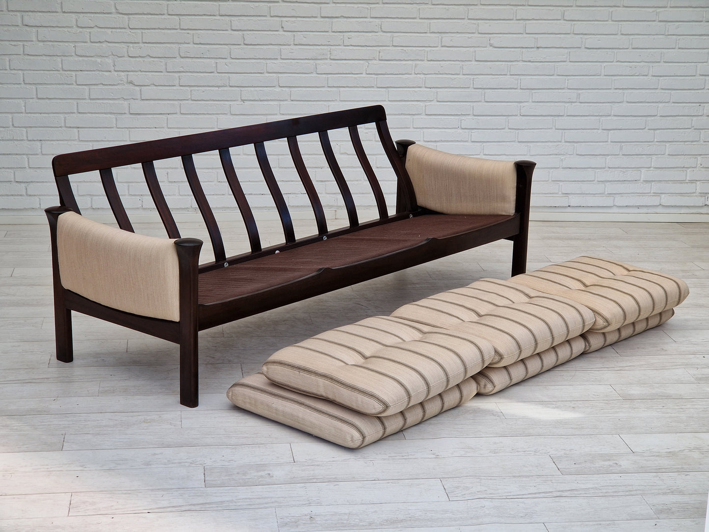 1970s, Danish design by Arne Vodder for Cado Denmark, 3 seater sofa, furniture wool.