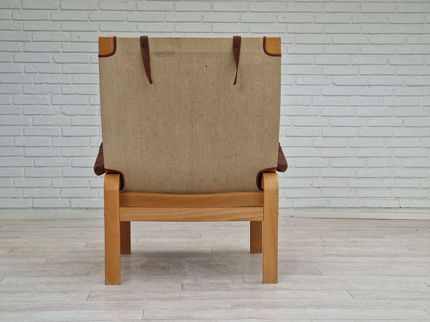 1970-80s, Danish design by Jeki Møbler, armchair in leather, beech bent wood.