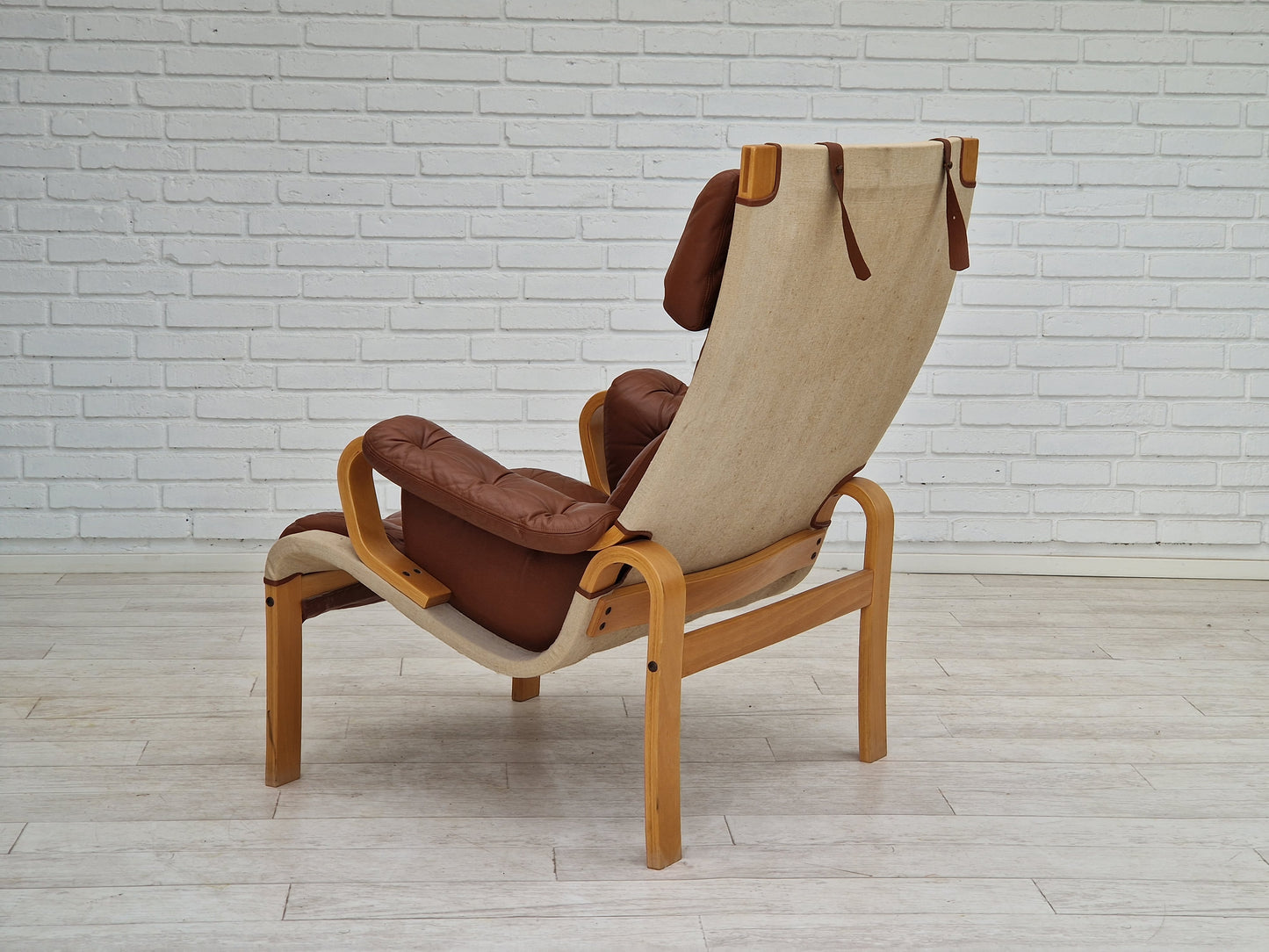 1970-80s, Danish design by Jeki Møbler, armchair in leather, beech bent wood.