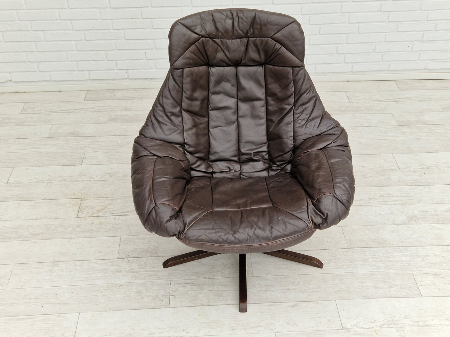 1970s, Vintage Danish leather armchair by H.W.Klein, original condition.