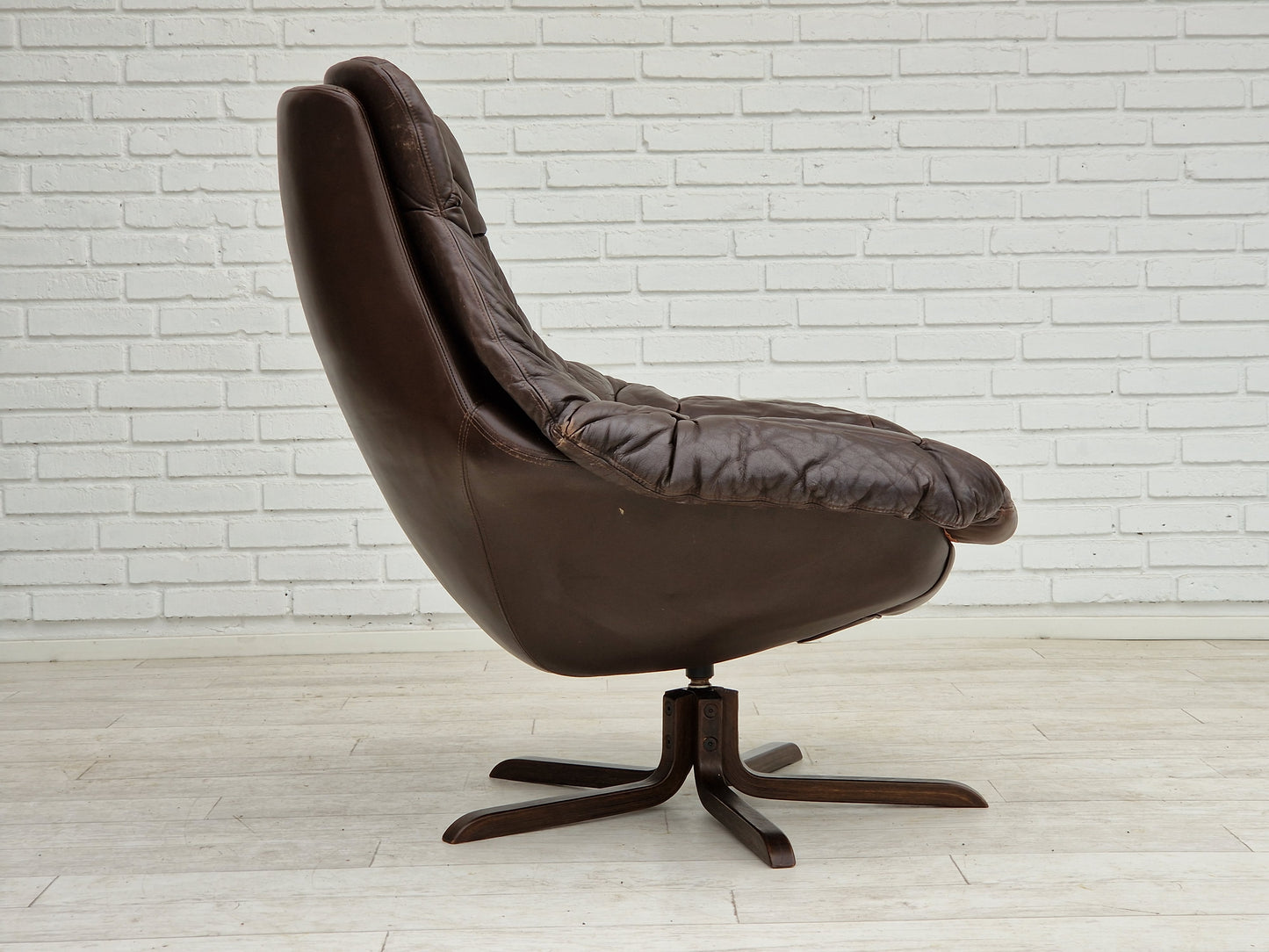 1970s, Vintage Danish leather armchair by H.W.Klein, original condition.