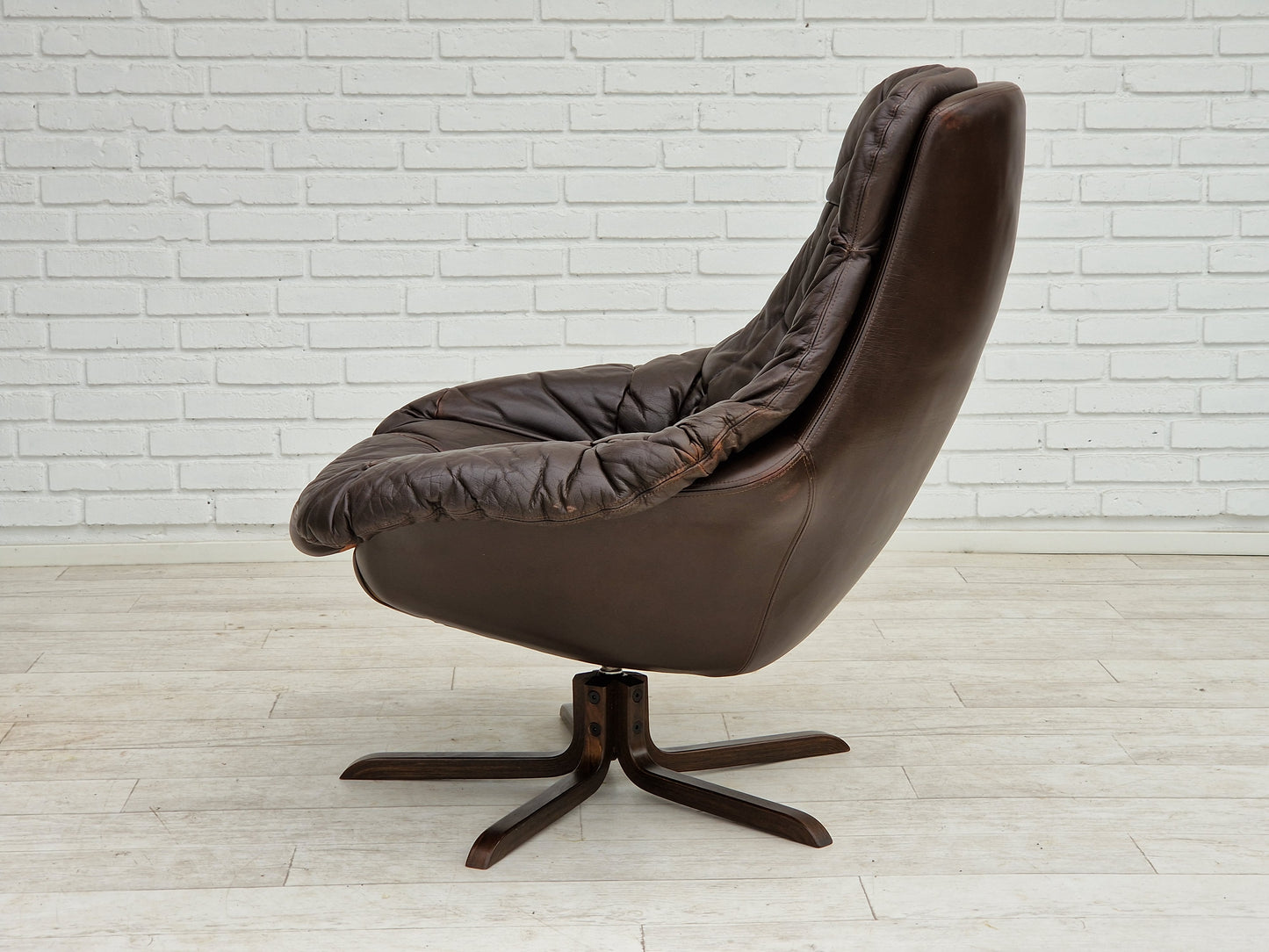 1970s, Vintage Danish leather armchair by H.W.Klein, original condition.