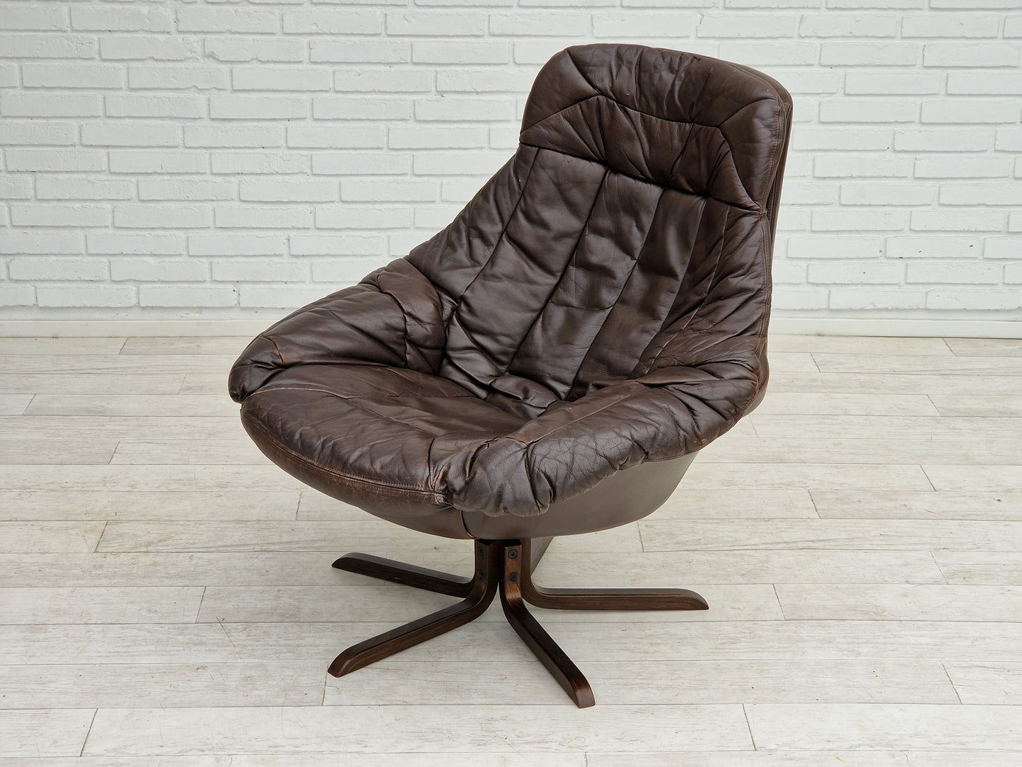 1970s, Vintage Danish leather armchair by H.W.Klein, original condition.