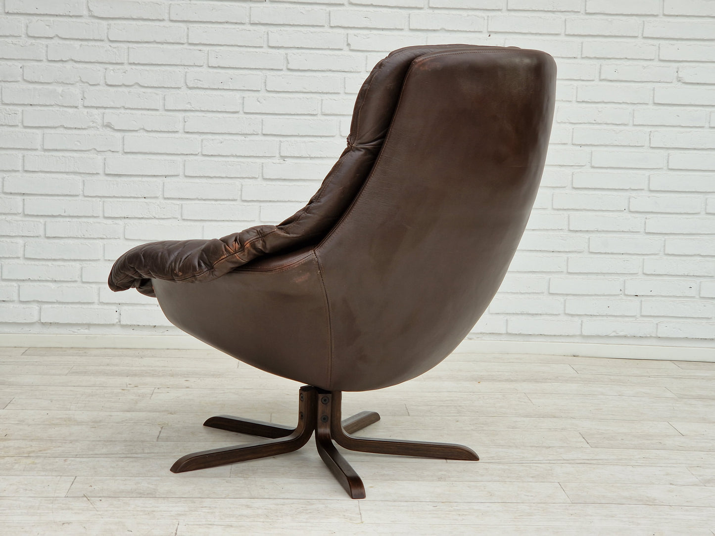 1970s, Vintage Danish leather armchair by H.W.Klein, original condition.