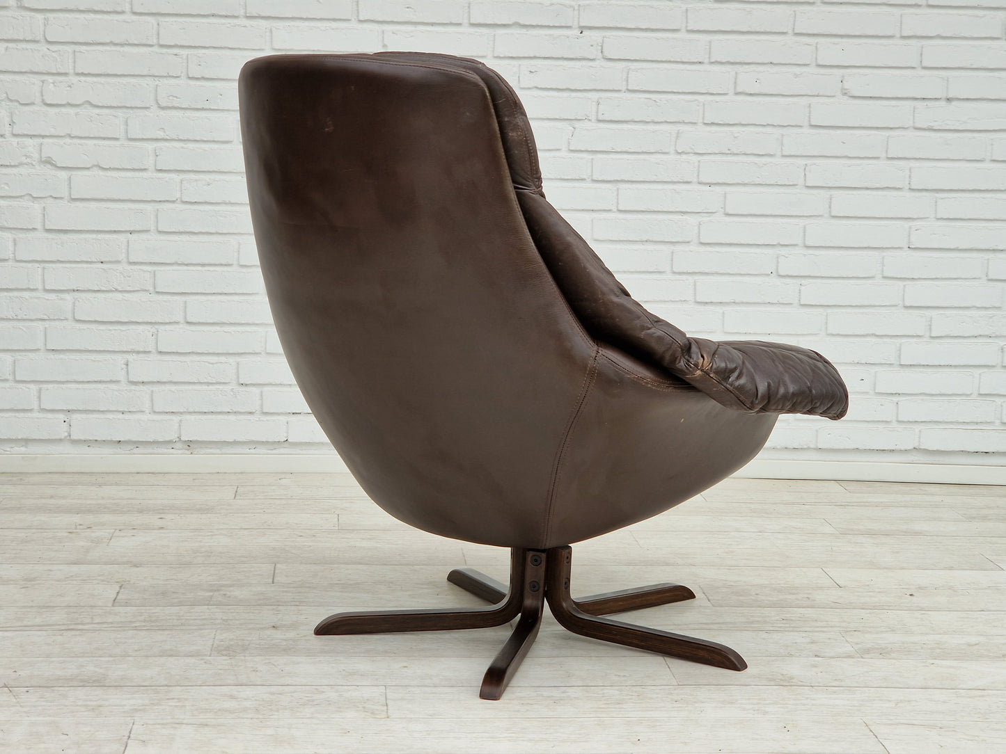 1970s, Vintage Danish leather armchair by H.W.Klein, original condition.