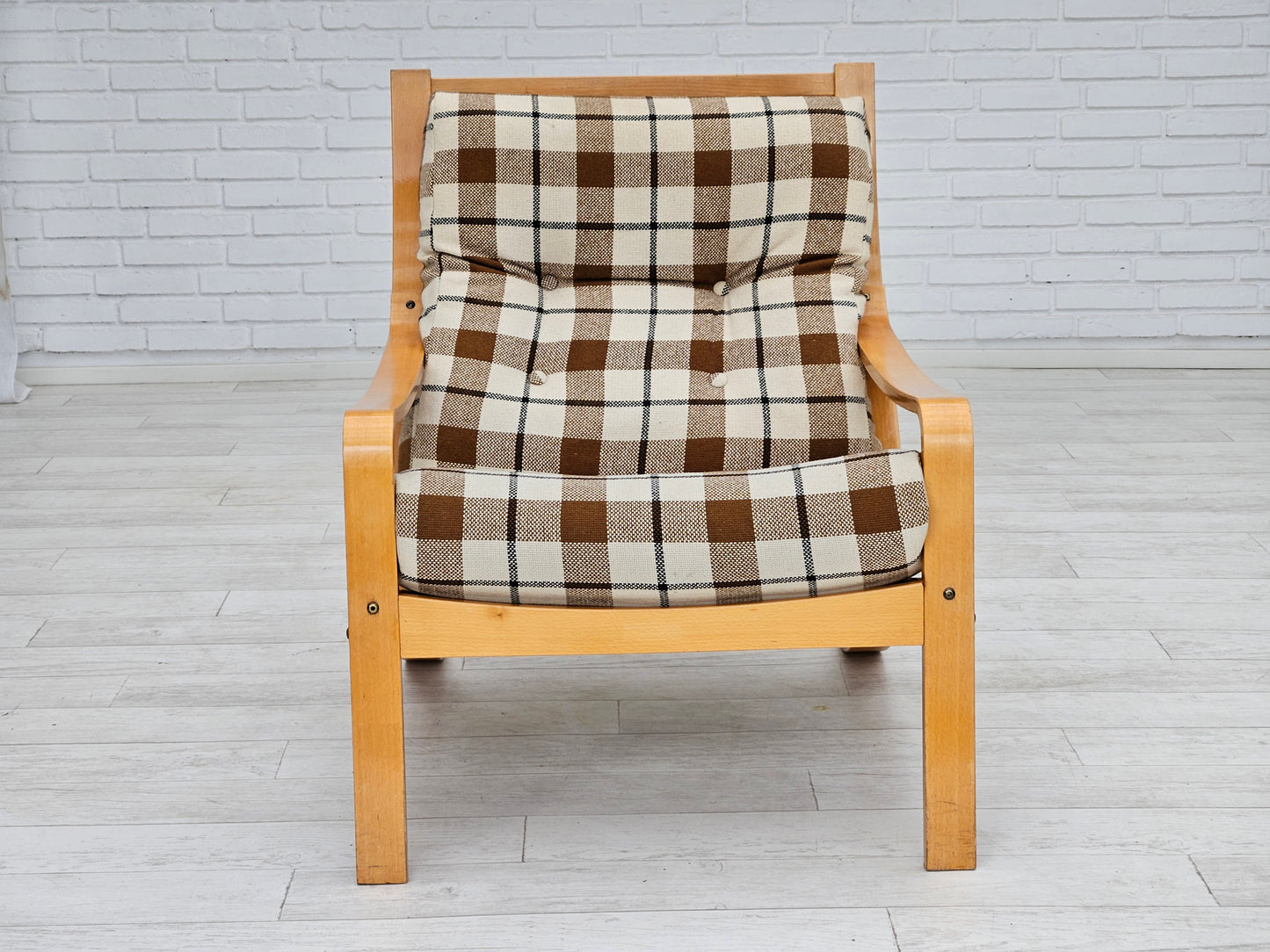 1970s, Danish design, par of two lounge chairs in furniture wool, original very good condition.