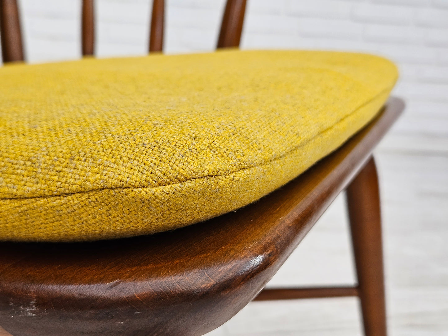 1960-70s, Danish design by Farstrup Stolefabrik, reupholstered rocking chair.