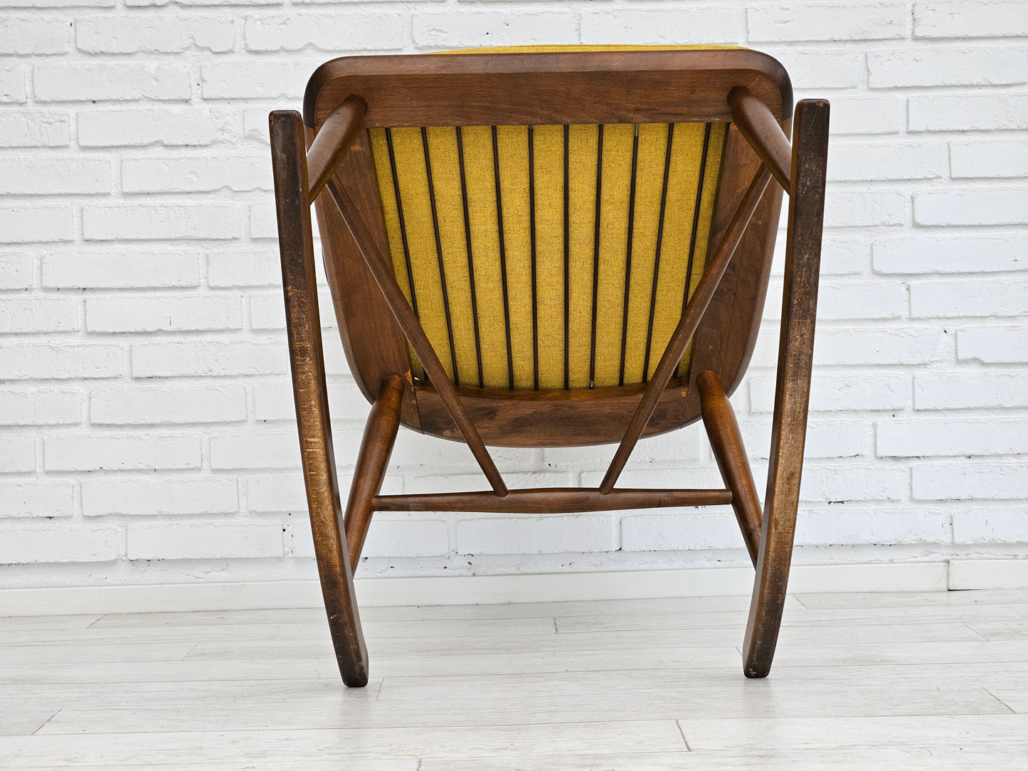 1960-70s, Danish design by Farstrup Stolefabrik, reupholstered rocking chair.