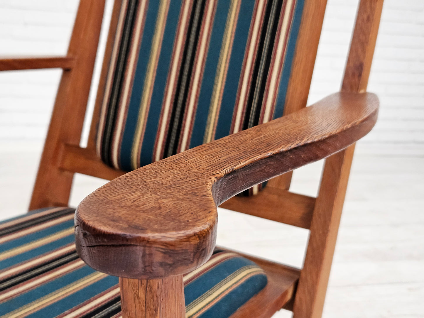 1950-60s, Danish highback rocking chair in original very good condition.