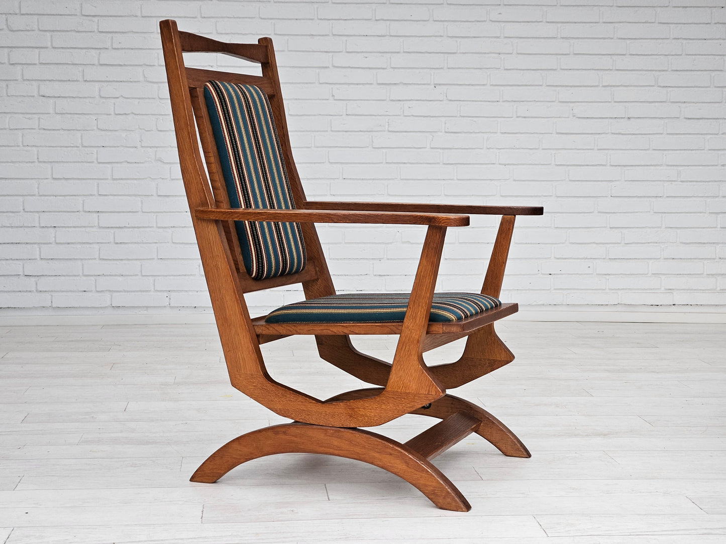 1950-60s, Danish highback rocking chair in original very good condition.