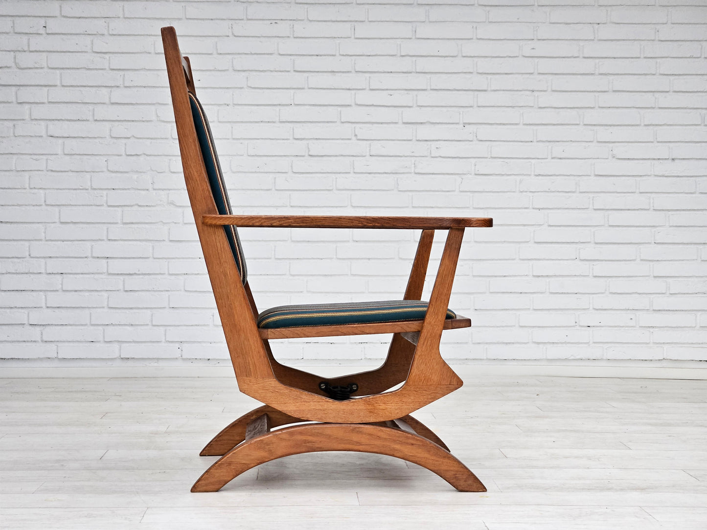 1950-60s, Danish highback rocking chair in original very good condition.