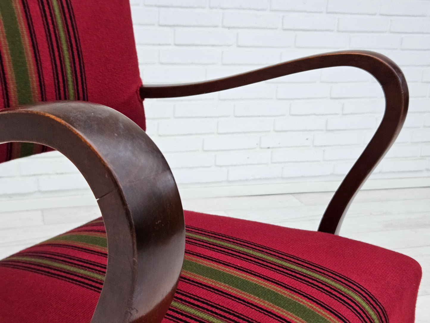 1950s, pair of Danish armchairs, original very good condition, ash wood.