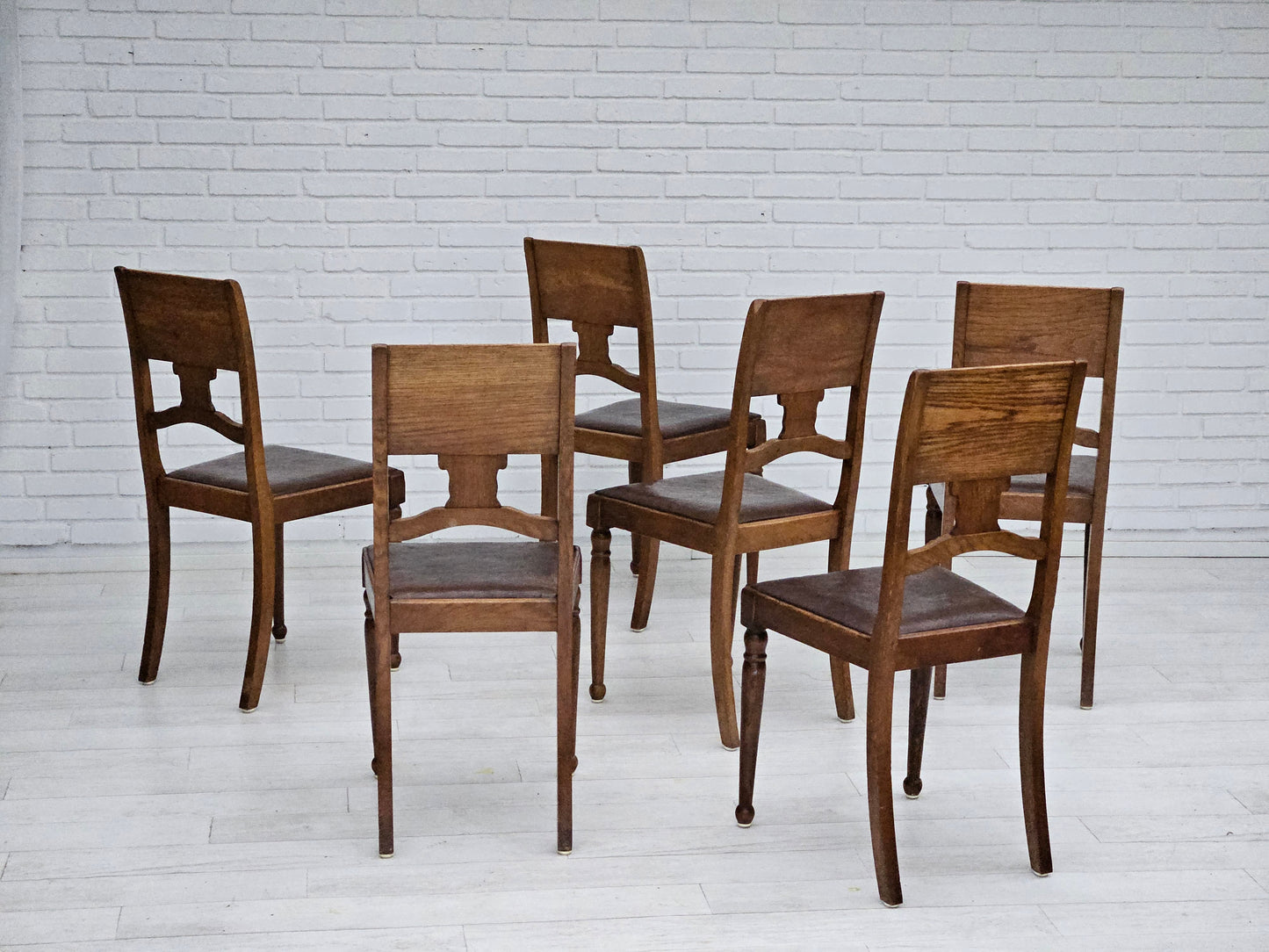 1930s, set of 6 scandinavian chairs, original good condition.