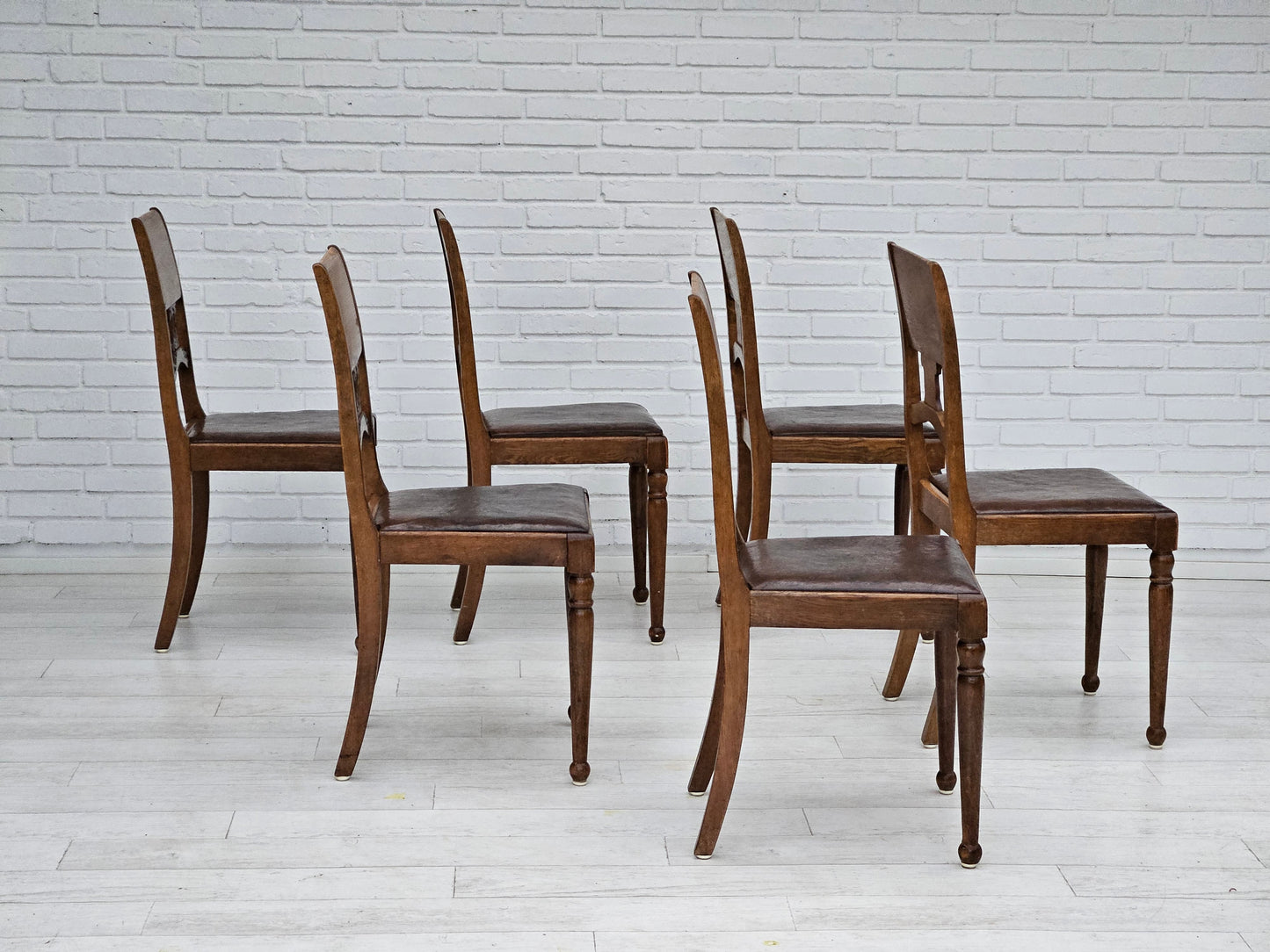 1930s, set of 6 scandinavian chairs, original good condition.