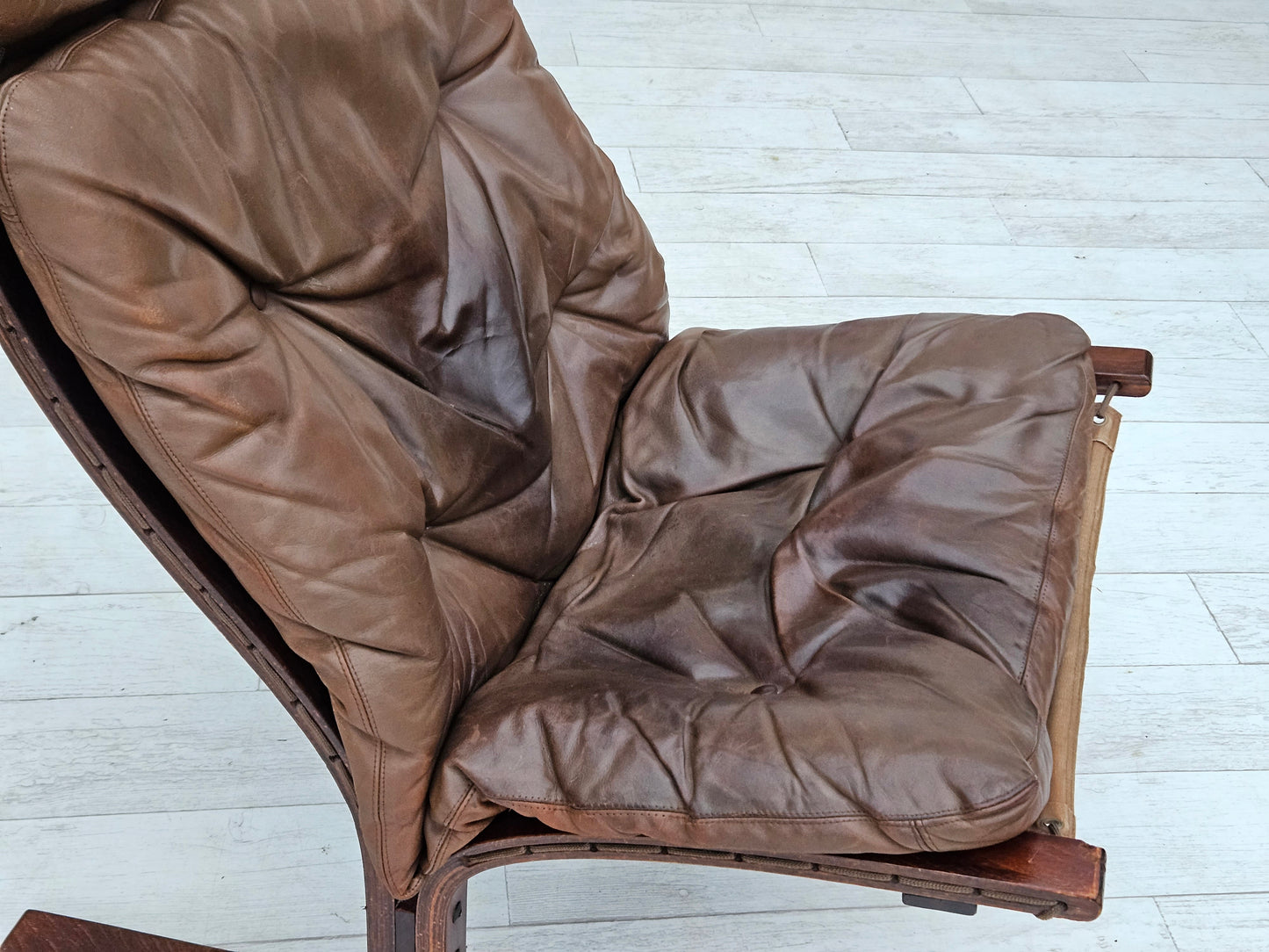 1970’s, Norwegian design, "Siesta" lounge chair by Ingmar Relling, leather, bentwood.