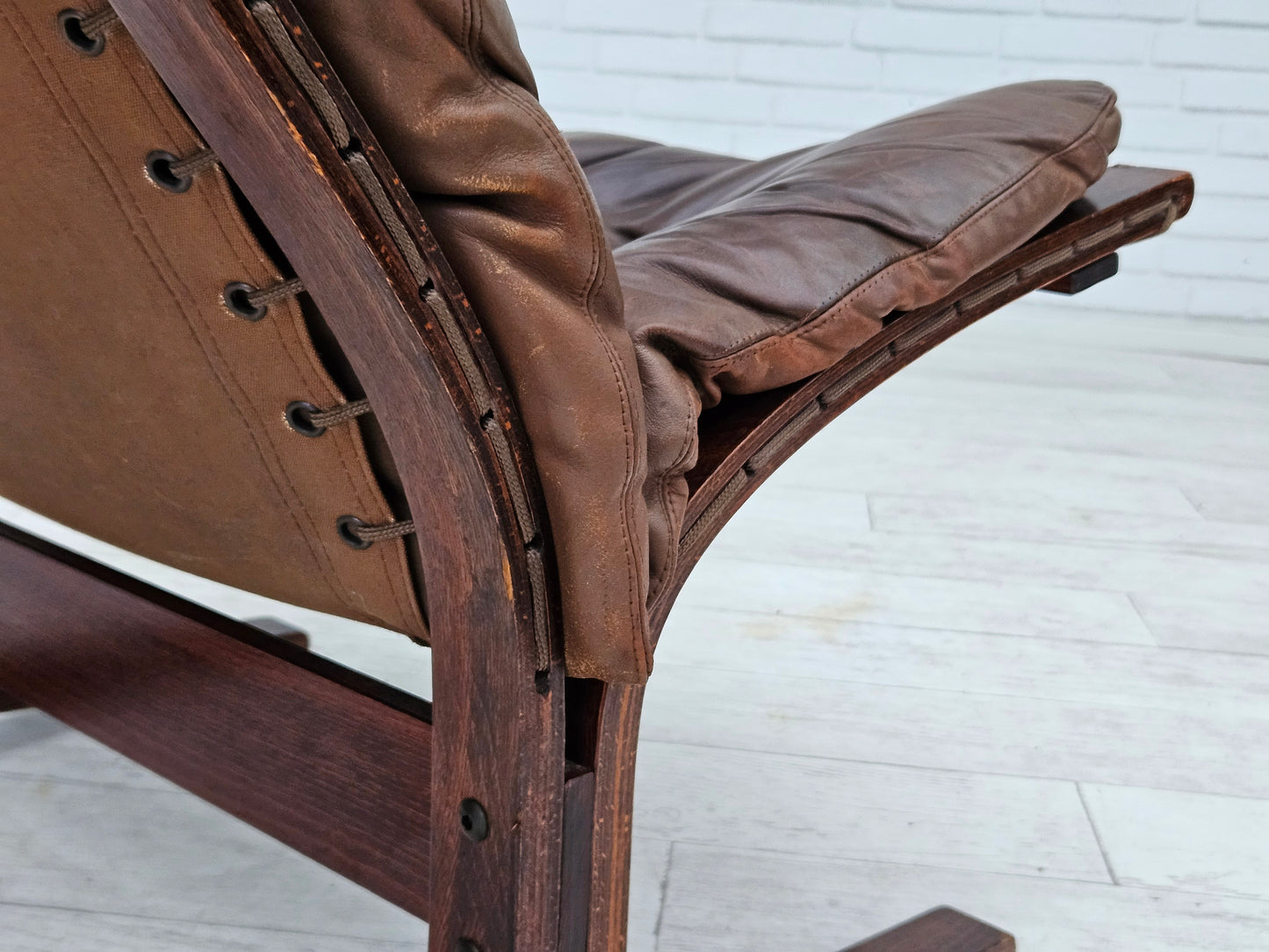 1970’s, Norwegian design, "Siesta" lounge chair by Ingmar Relling, leather, bentwood.