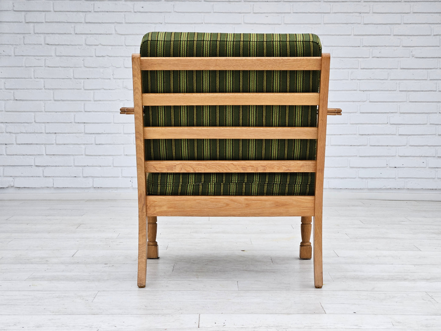 1970s, Danish design, oak wood armchair in furniture wool, original condition.