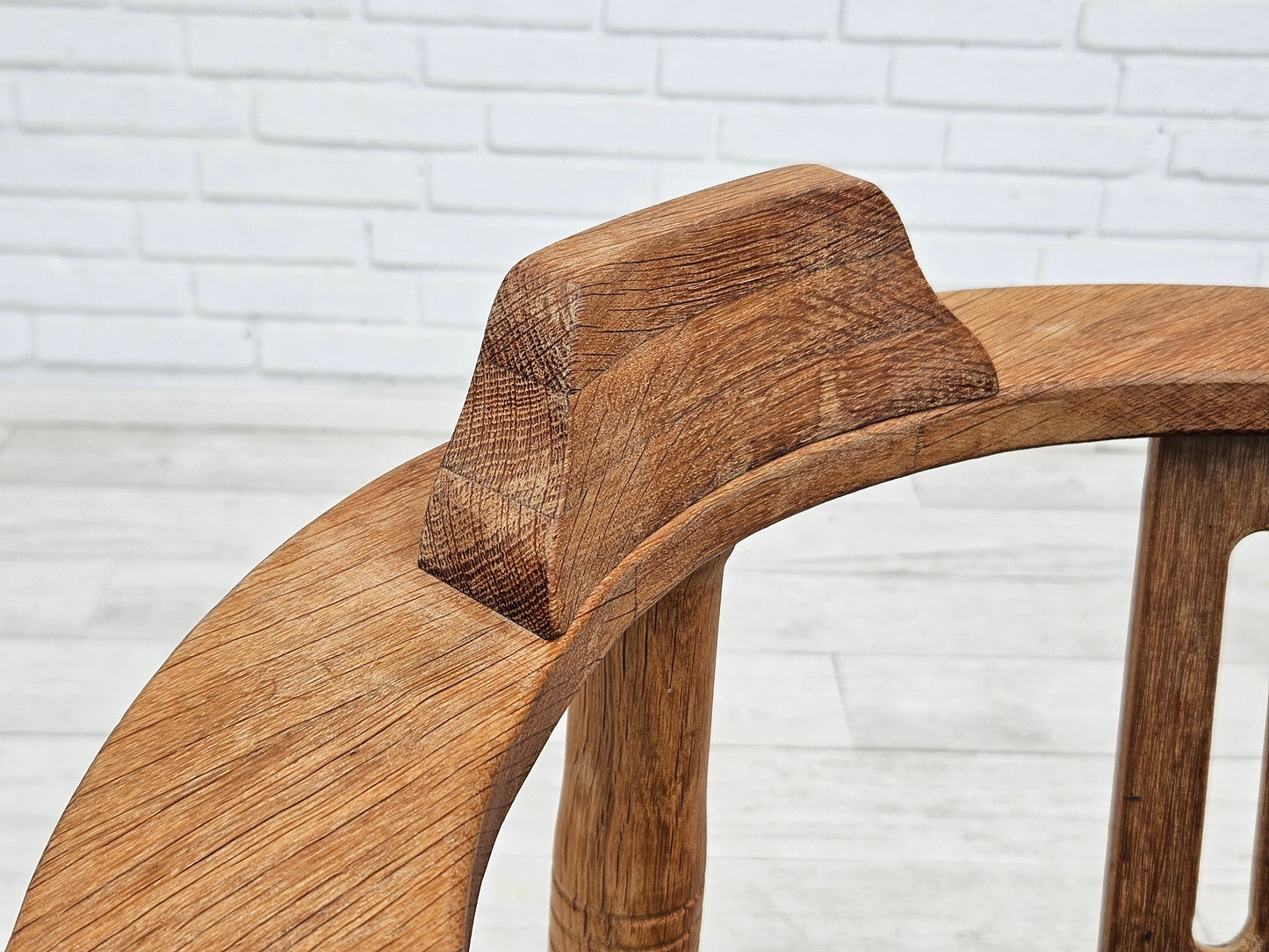 1950s, Danish design, reupholstered armchair, New Zealand sheepskin, oak wood.