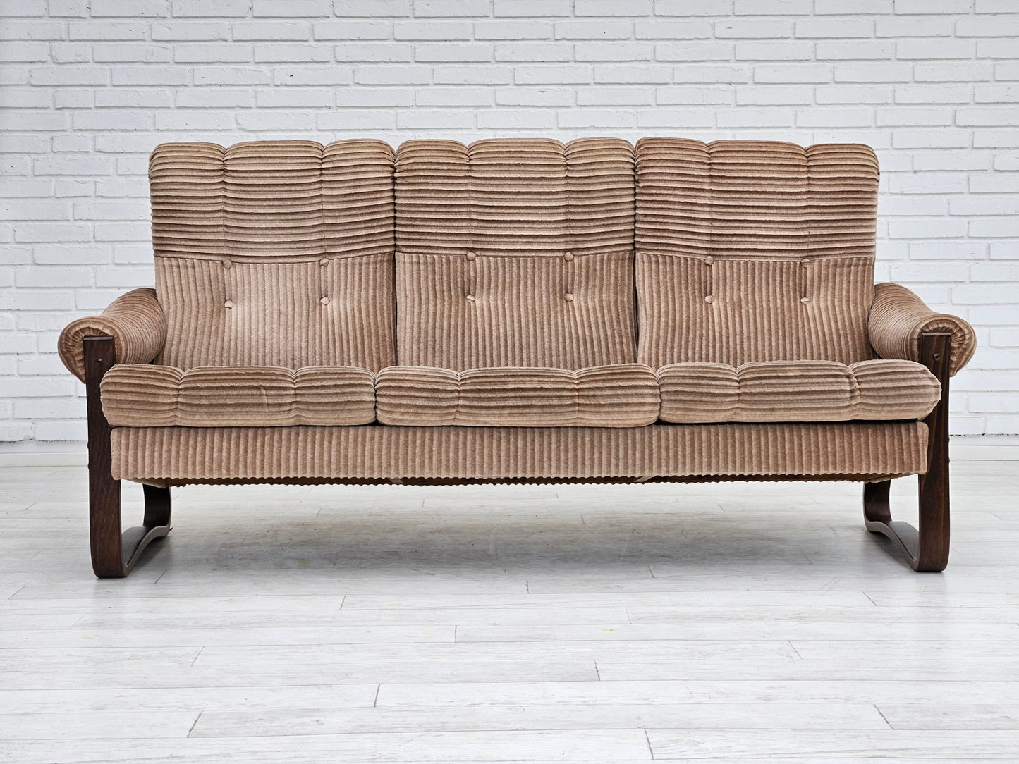 1970s, 3 seater Danish sofa, original very good condition, corduroy.