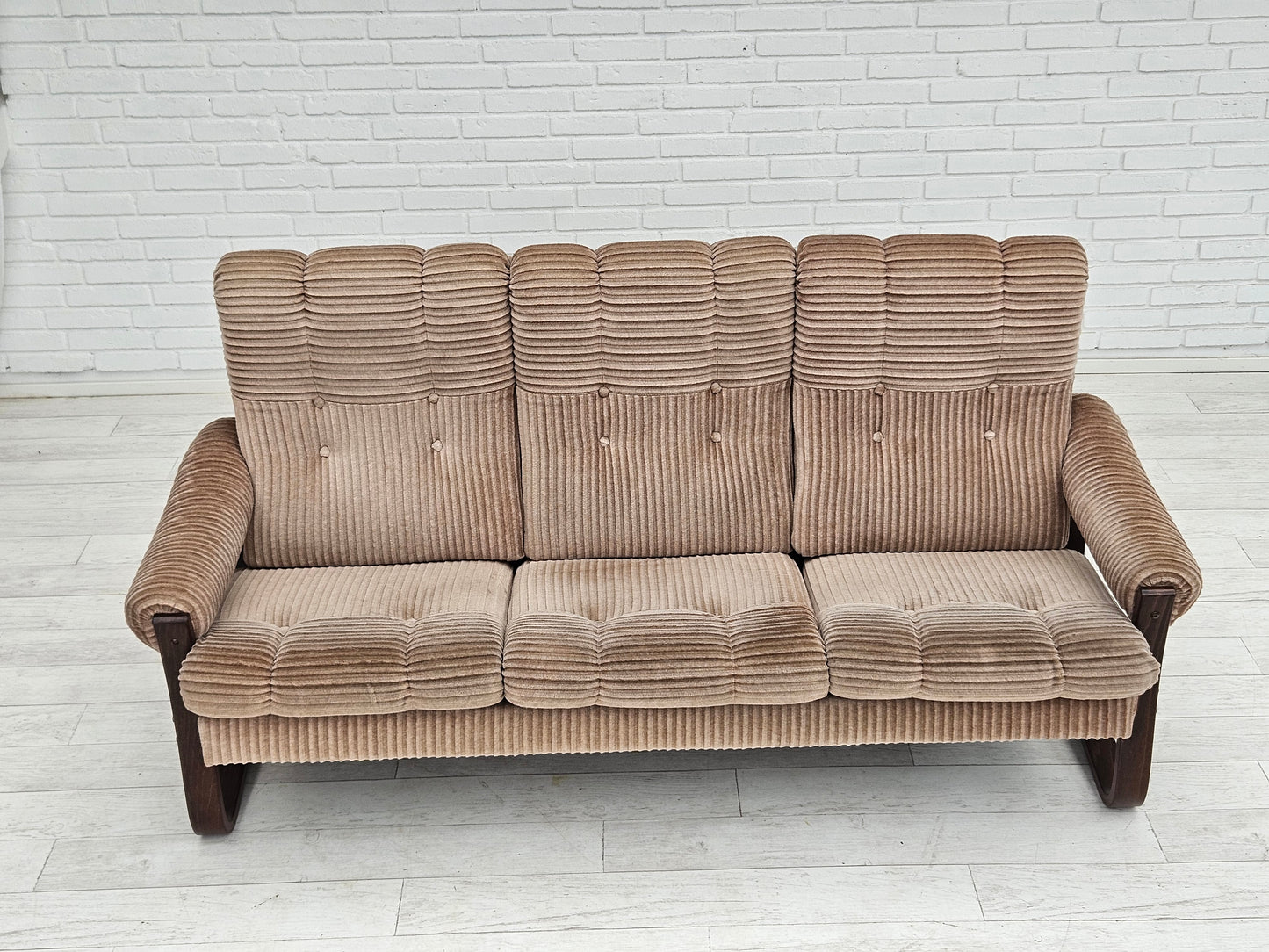 1970s, 3 seater Danish sofa, original very good condition, corduroy.