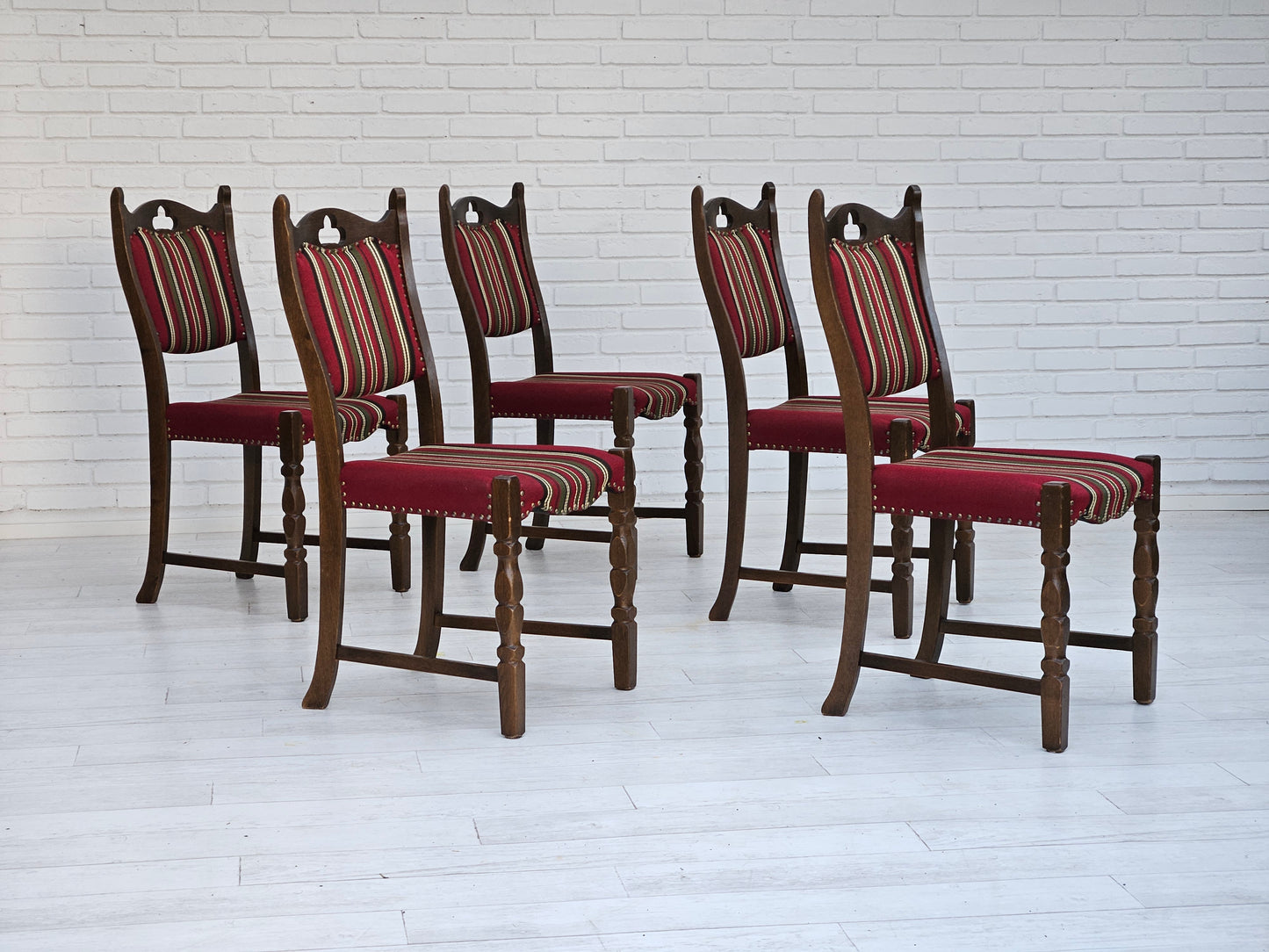 1960s, set of 5 pcs Danish dinning chairs, original good condition.