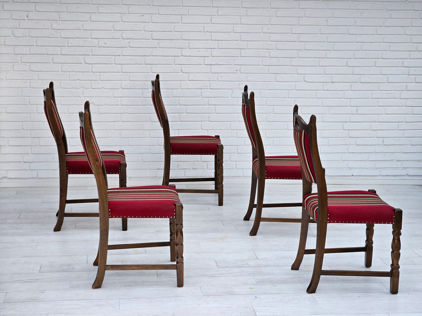 1960s, set of 5 pcs Danish dinning chairs, original good condition.