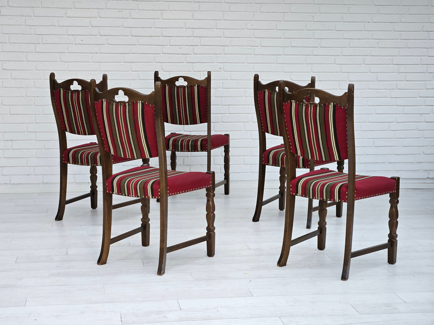 1960s, set of 5 pcs Danish dinning chairs, original good condition.