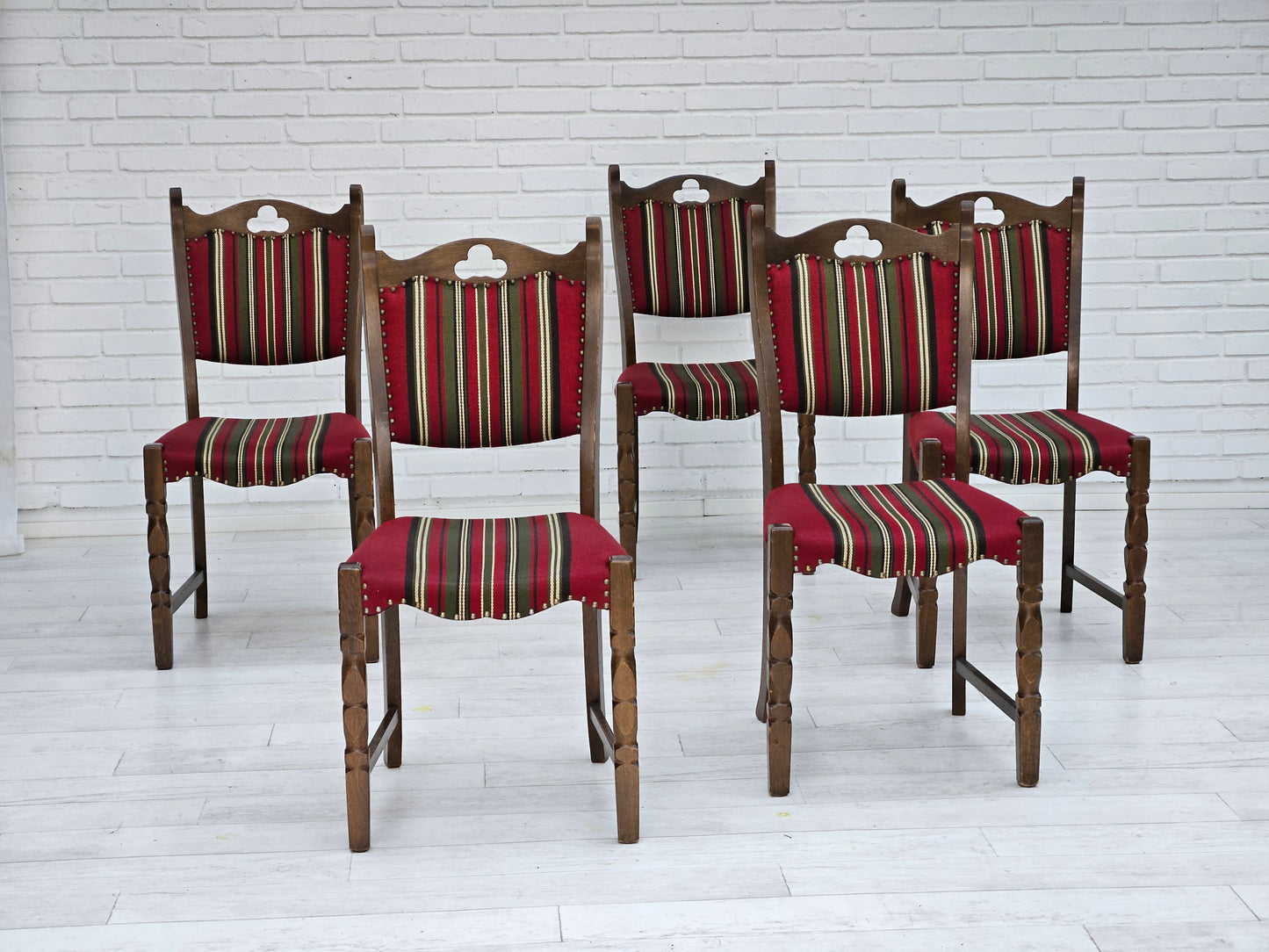 1960s, set of 5 pcs Danish dinning chairs, original good condition.