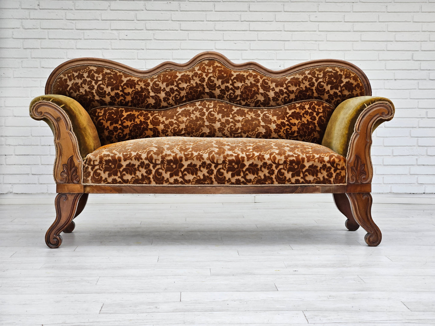 1930s, Danish 2 seater sofa, ash wood, original condition.