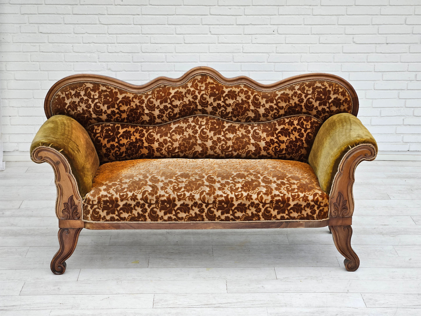 1930s, Danish 2 seater sofa, ash wood, original condition.