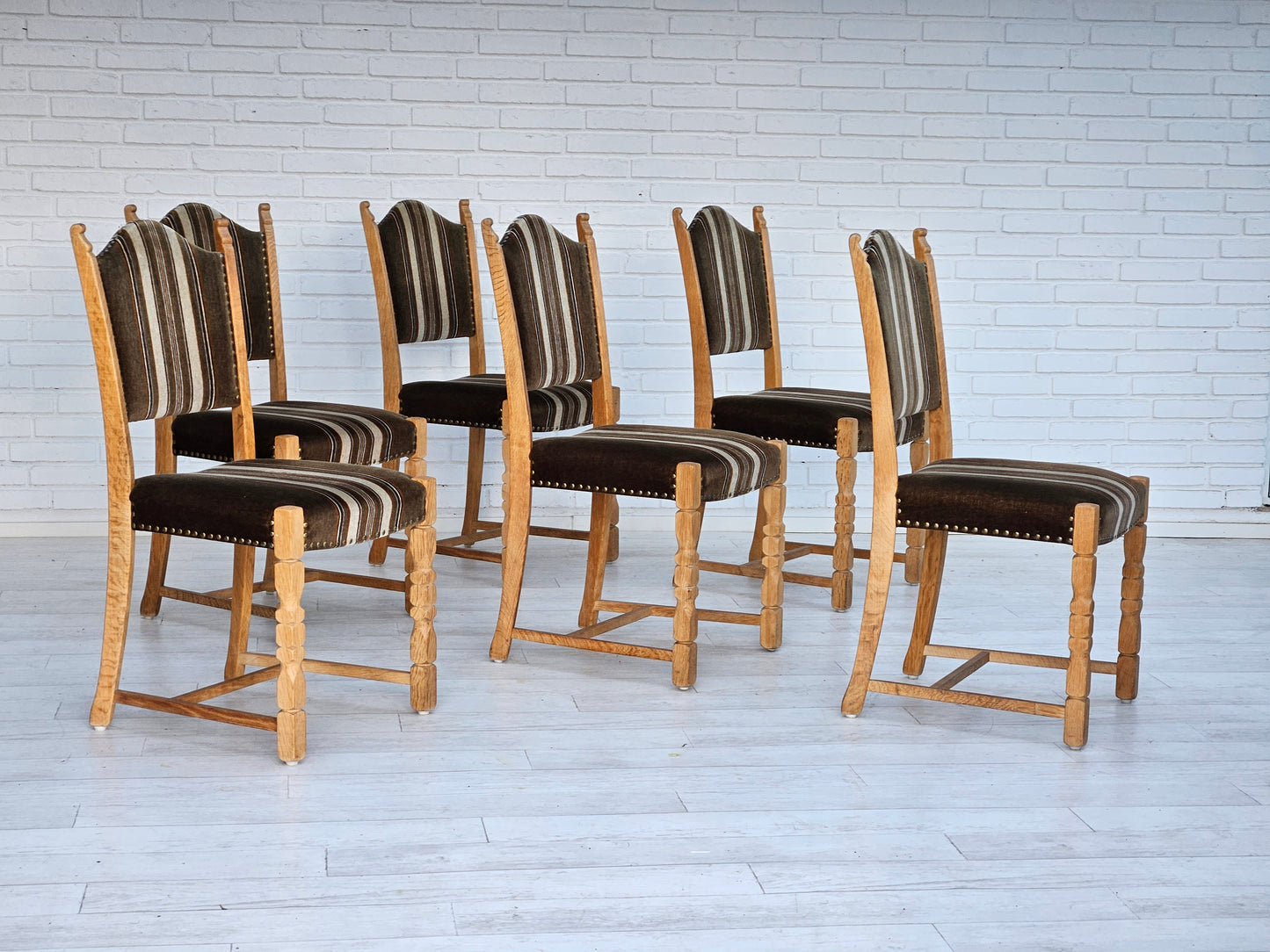 1970s, set 6 pcs of Danish dinning chairs, original good condition.