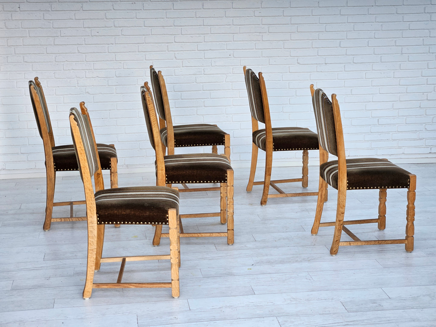 1970s, set 6 pcs of Danish dinning chairs, original good condition.