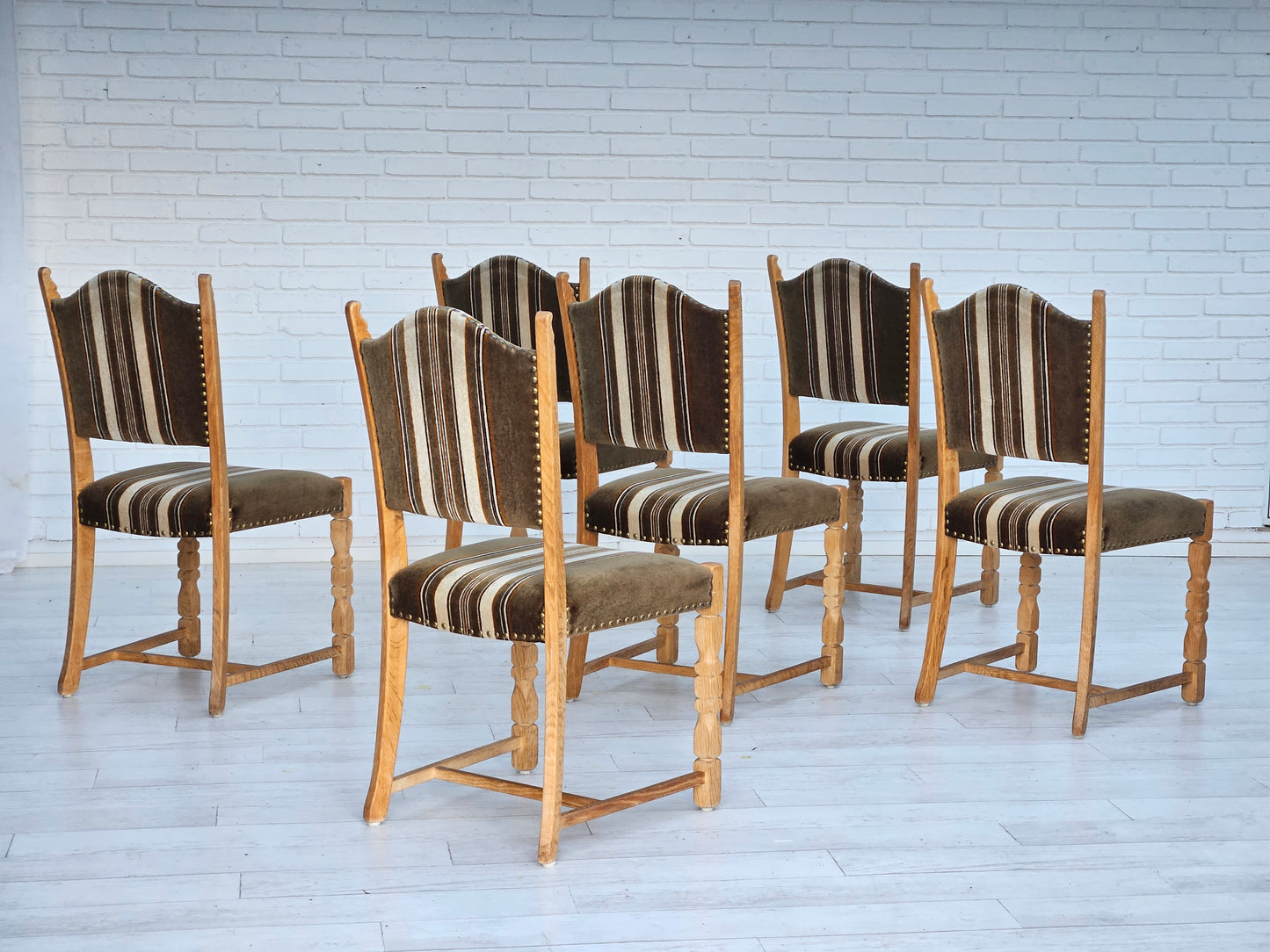 1970s, set 6 pcs of Danish dinning chairs, original good condition.