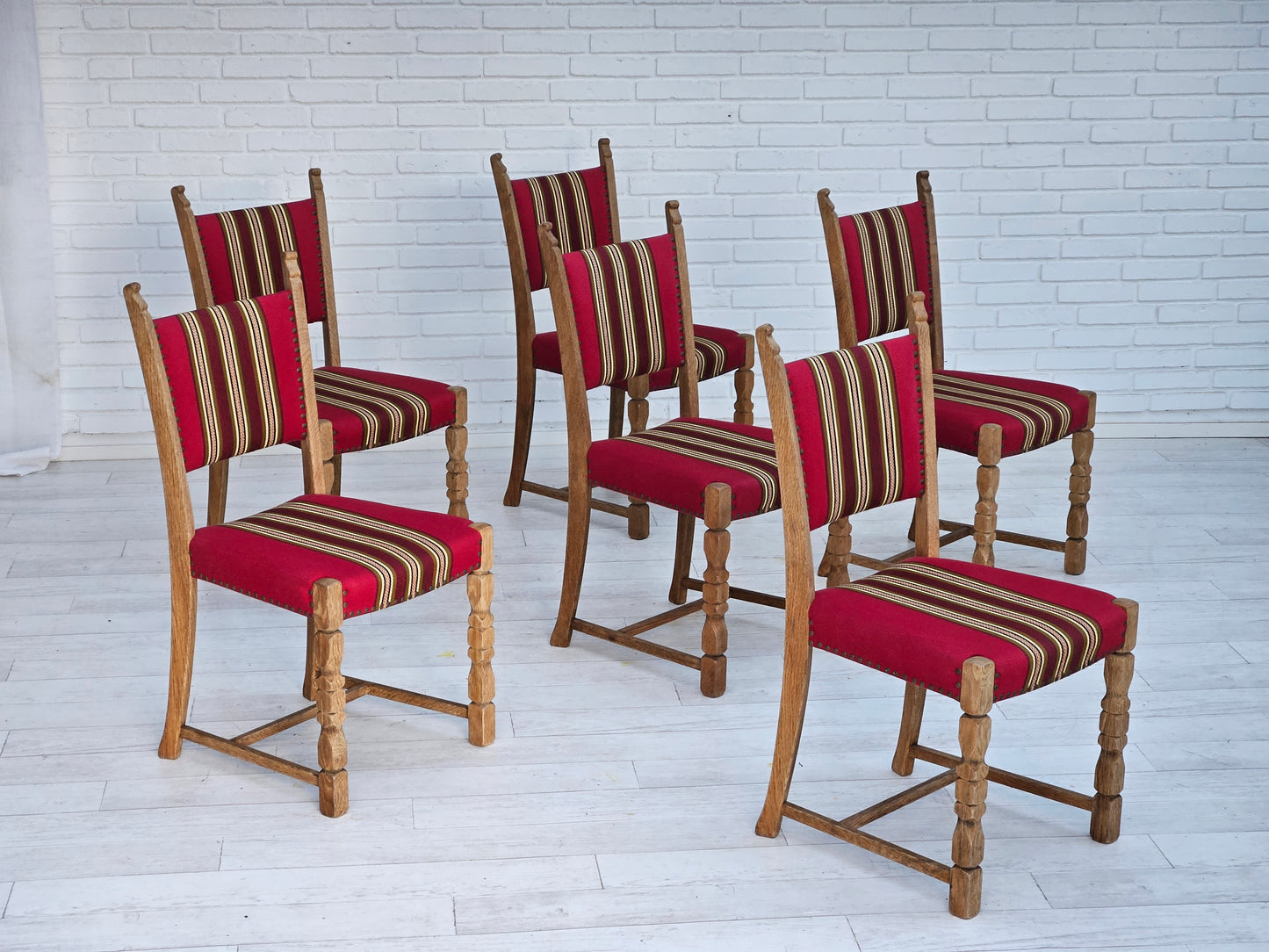 1970s, set 6 pcs of Danish dinning chairs, original good condition.