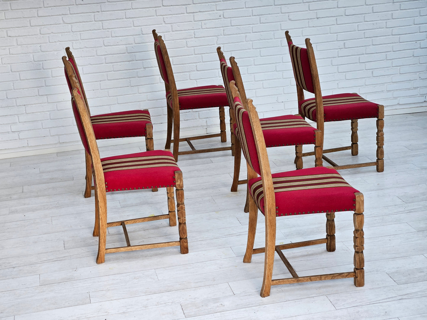 1970s, set 6 pcs of Danish dinning chairs, original good condition.