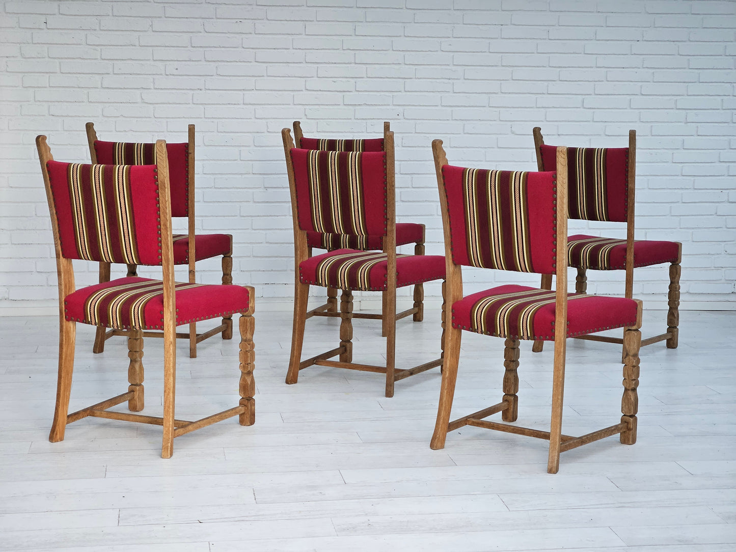 1970s, set 6 pcs of Danish dinning chairs, original good condition.