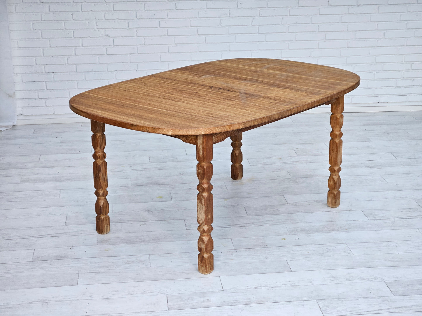 1970s, Danish dining table, solid oak wood, original condition.