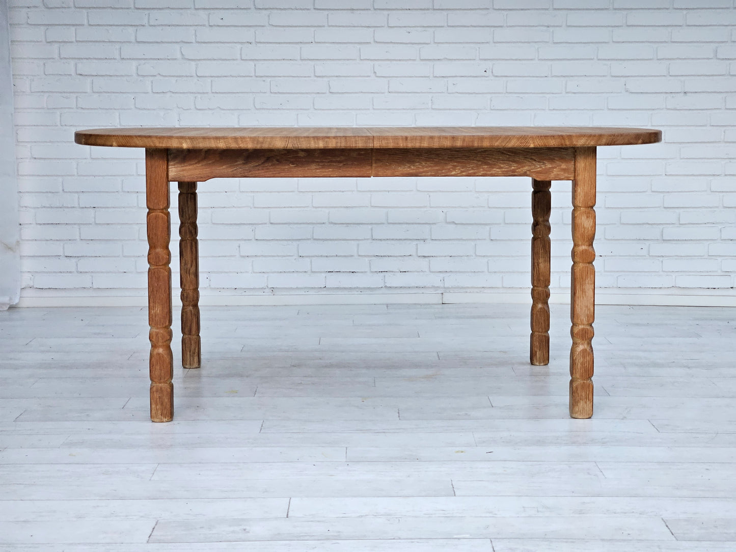 1970s, Danish dining table, solid oak wood, original condition.