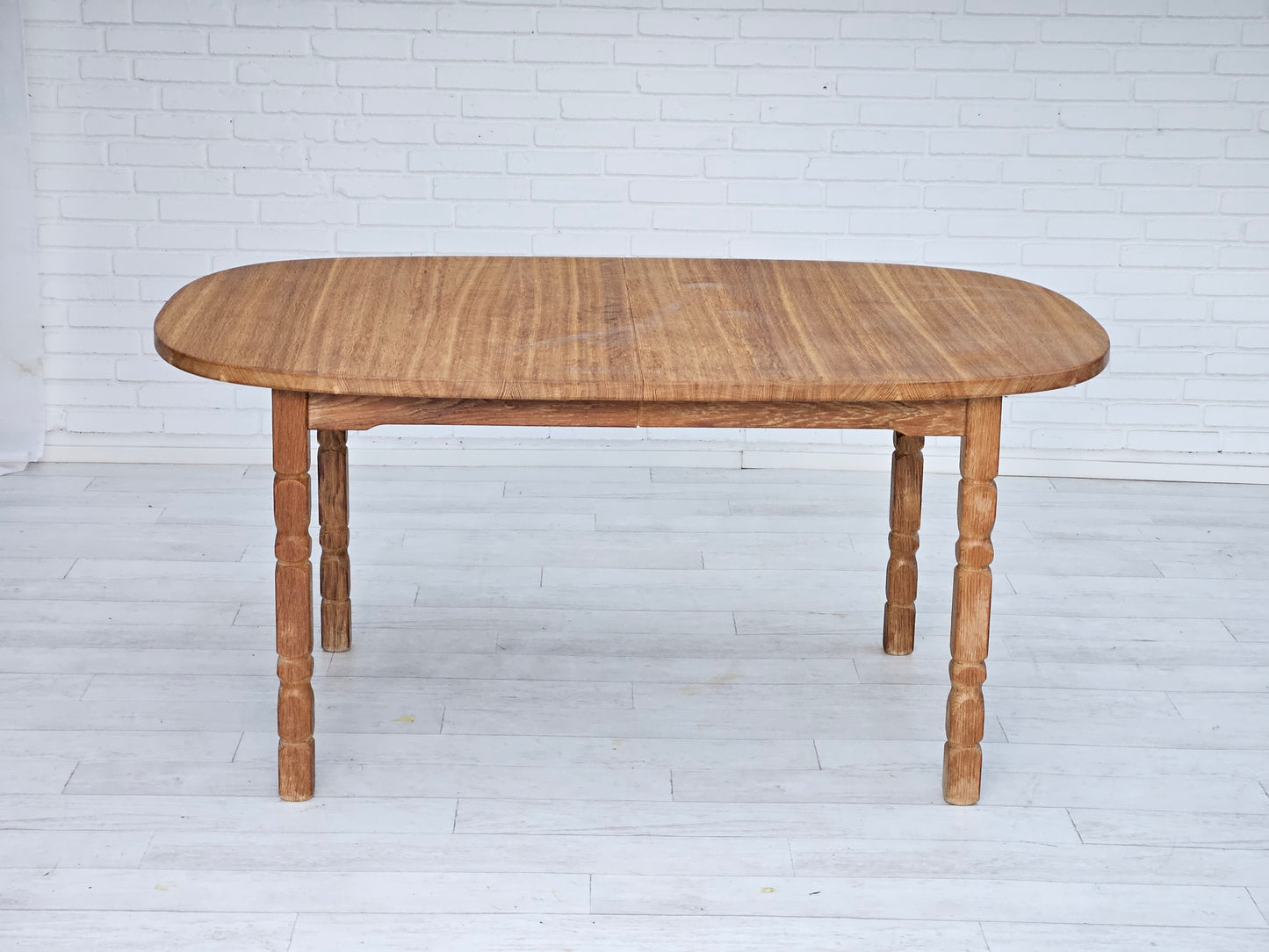 1970s, Danish dining table, solid oak wood, original condition.